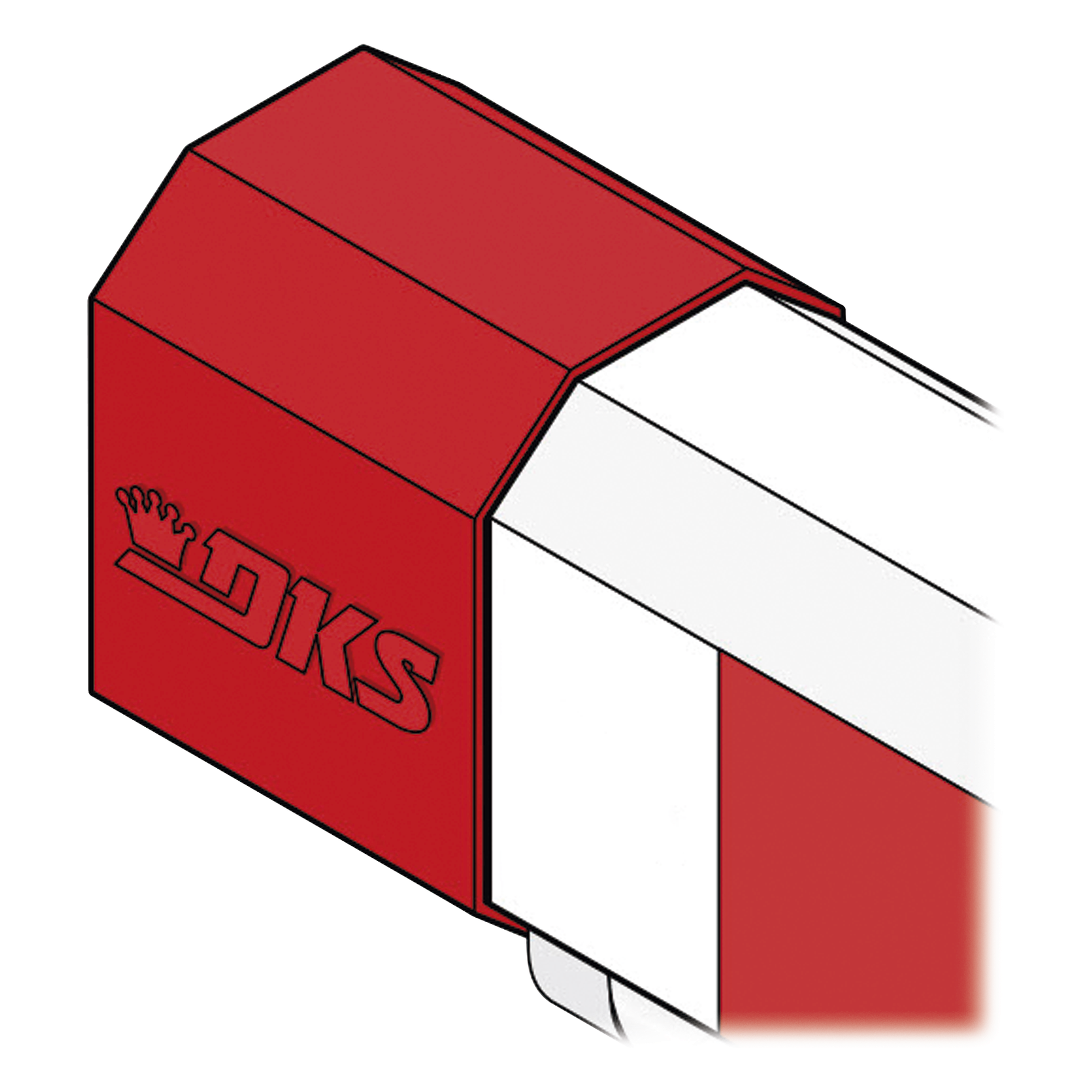 Tapón para Brazo de Barrera / Diseño Octagonal / Alta Visibilidad Roja / Fijación con Tornillos Autorroscantes — DKS DOORKING · SKU 1601-208