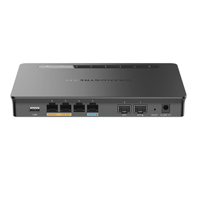 Router Gigabit VPN / Balanceador de cargas / 30,000 sesiones NAT /  4 puertos 10/100/1000 Mbps + 2 puertos SFP (WAN/LAN) / 1 puerto entrada PoE(af/at) / 2 puertos salida PoE (af/at) / Compatible con GWN Cloud.