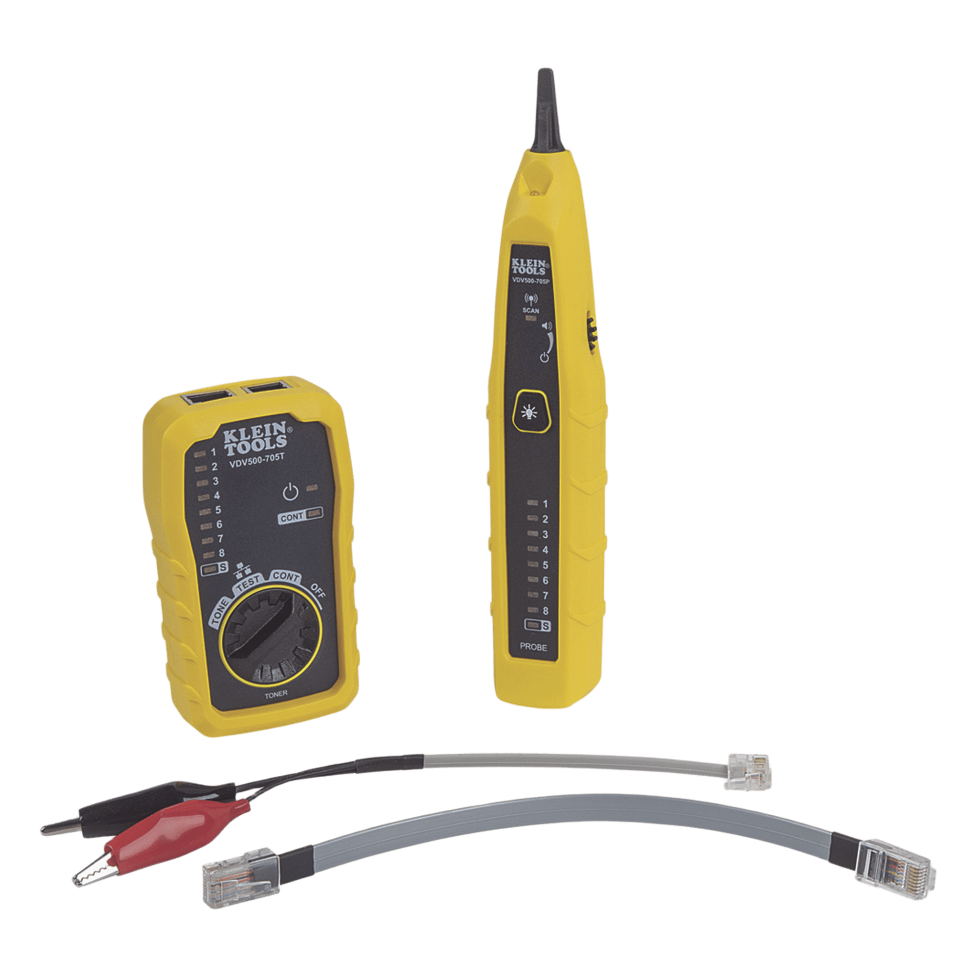 Probador de Mapeo de Cables / Tone & Probe / Cables No Energizados / RJ45 / LED Integrado — KLEIN TOOLS · SKU VDV-500-705