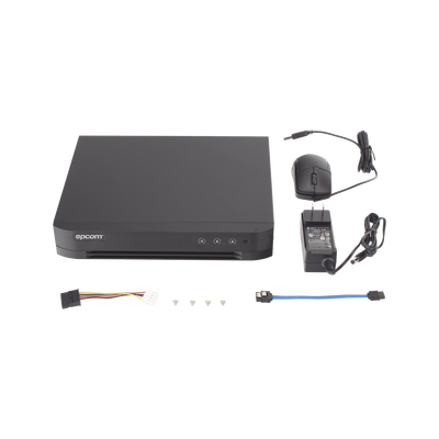 DVR Pentahíbrido / 12 Canales / 8 TURBOHD + 4 IP / 5 Megapixel Lite / Audio Bidireccional por Coaxitron / AcuSense / H.265+ / 1 Bahía HDD 10 TB / Salida HDMI y VGA Full HD