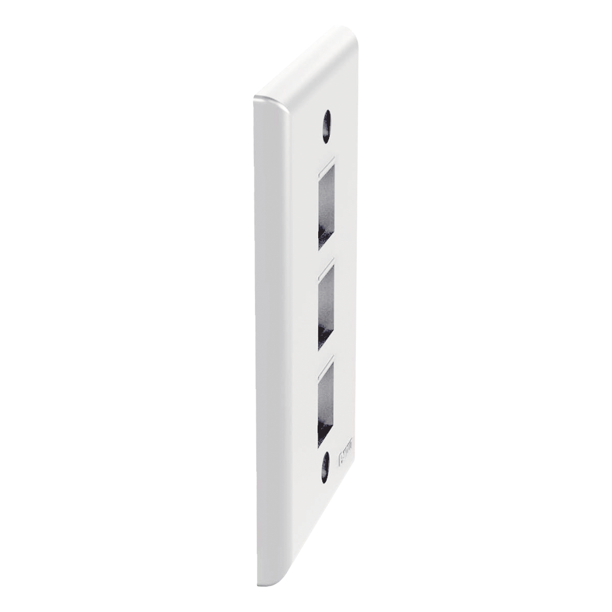 Placa de Pared Vertical, Salida Para 3 Puertos Keystone, Color Blanco
