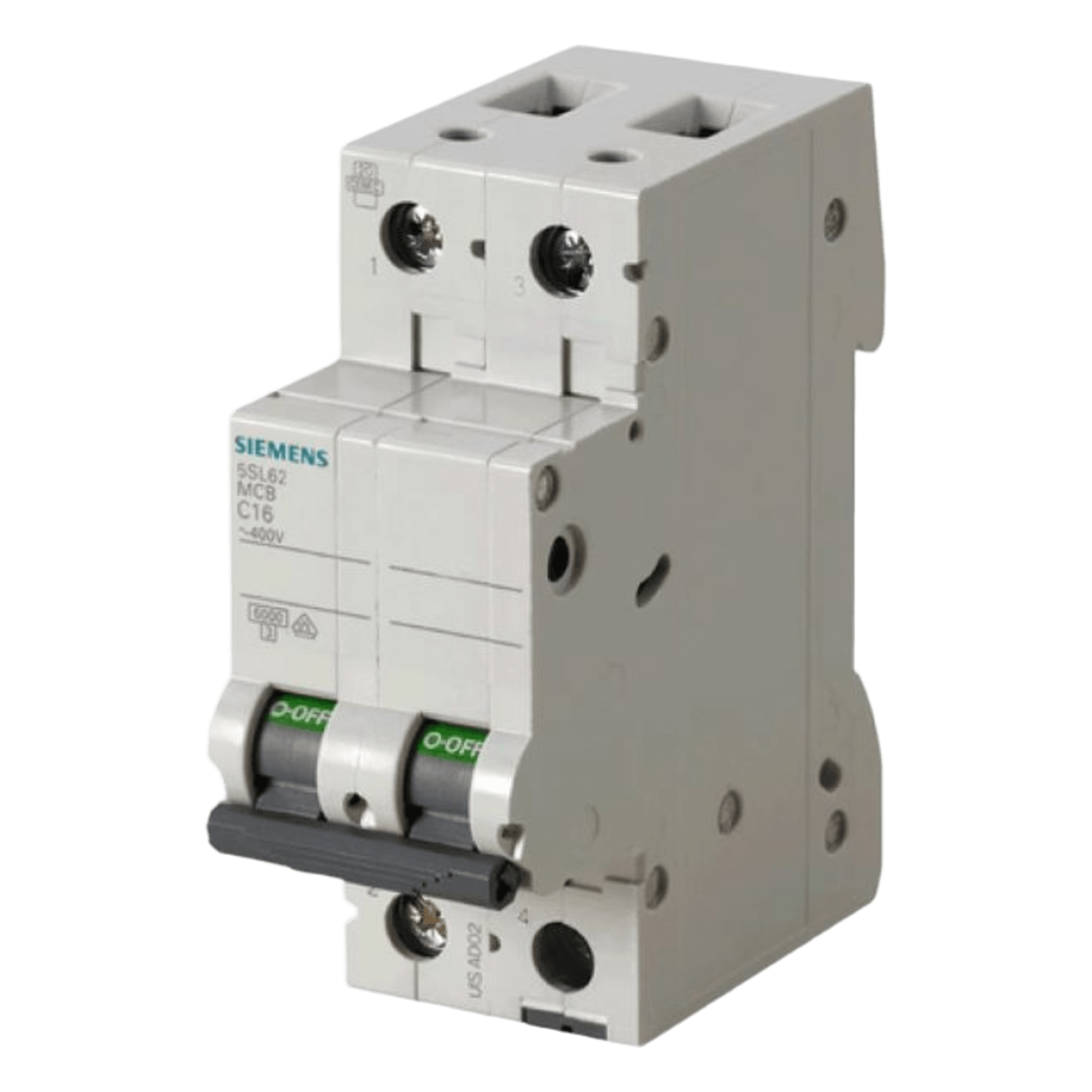 Interruptor Automático Magnetotérmico / 2 Polos / 16 A / 6 kA / Curva C / 400 V — SIEMENS · SKU 5SL62167CC