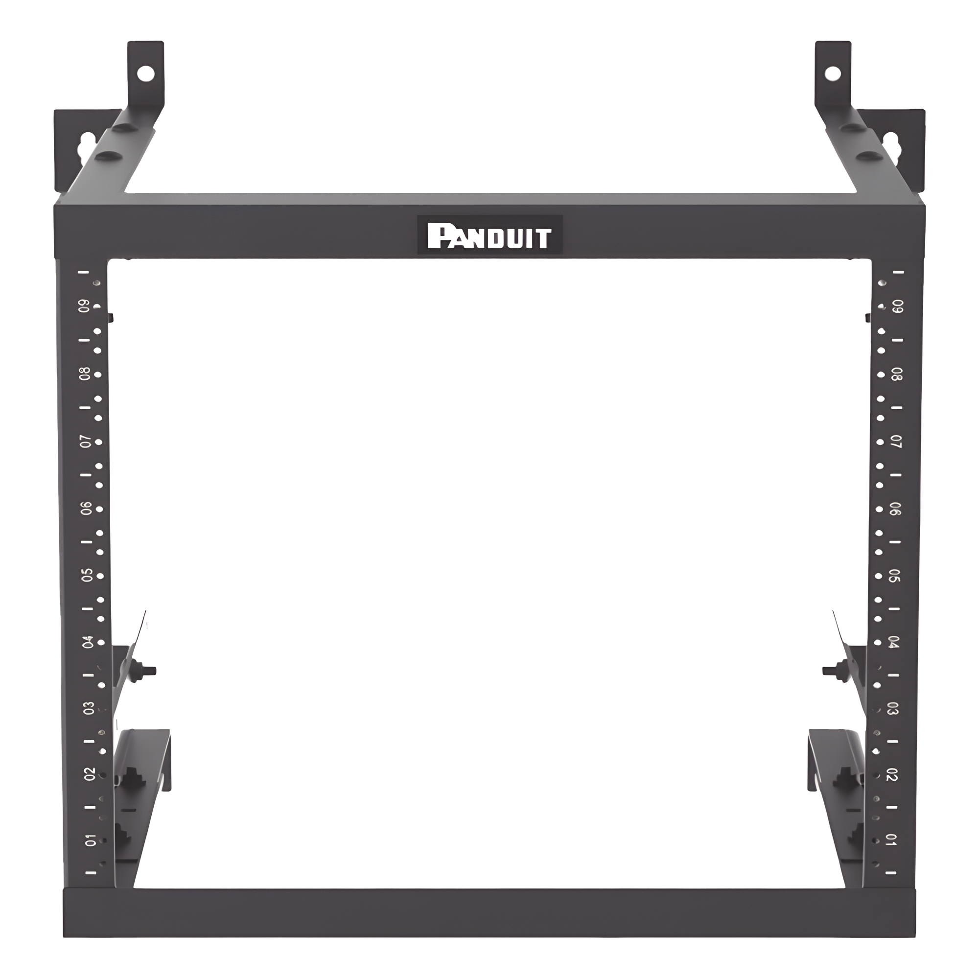 Rack de Montaje en Pared / 19in / Profundidad Ajustable 18-25 in / 9 UR / Rieles Roscados #12-24 / Acero con Recubrimiento en Polvo