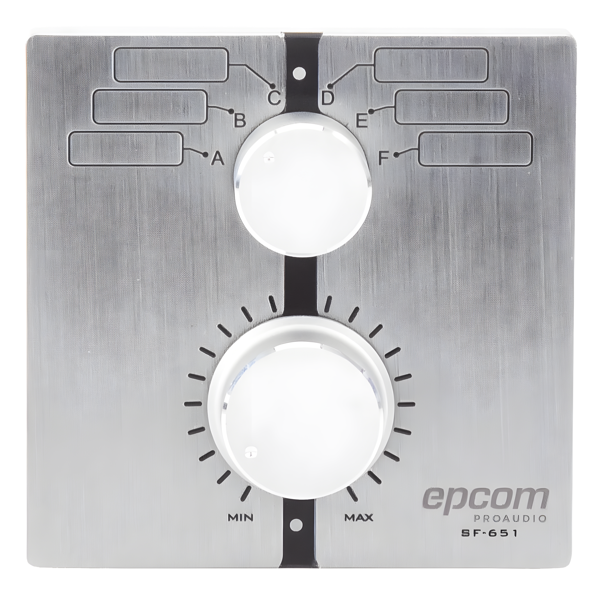 Control de Volumen Remoto / Selector de Fuente de Audio / Compatible Serie UC / Montaje en Pared — EPCOM PROAUDIO · SKU SF-651