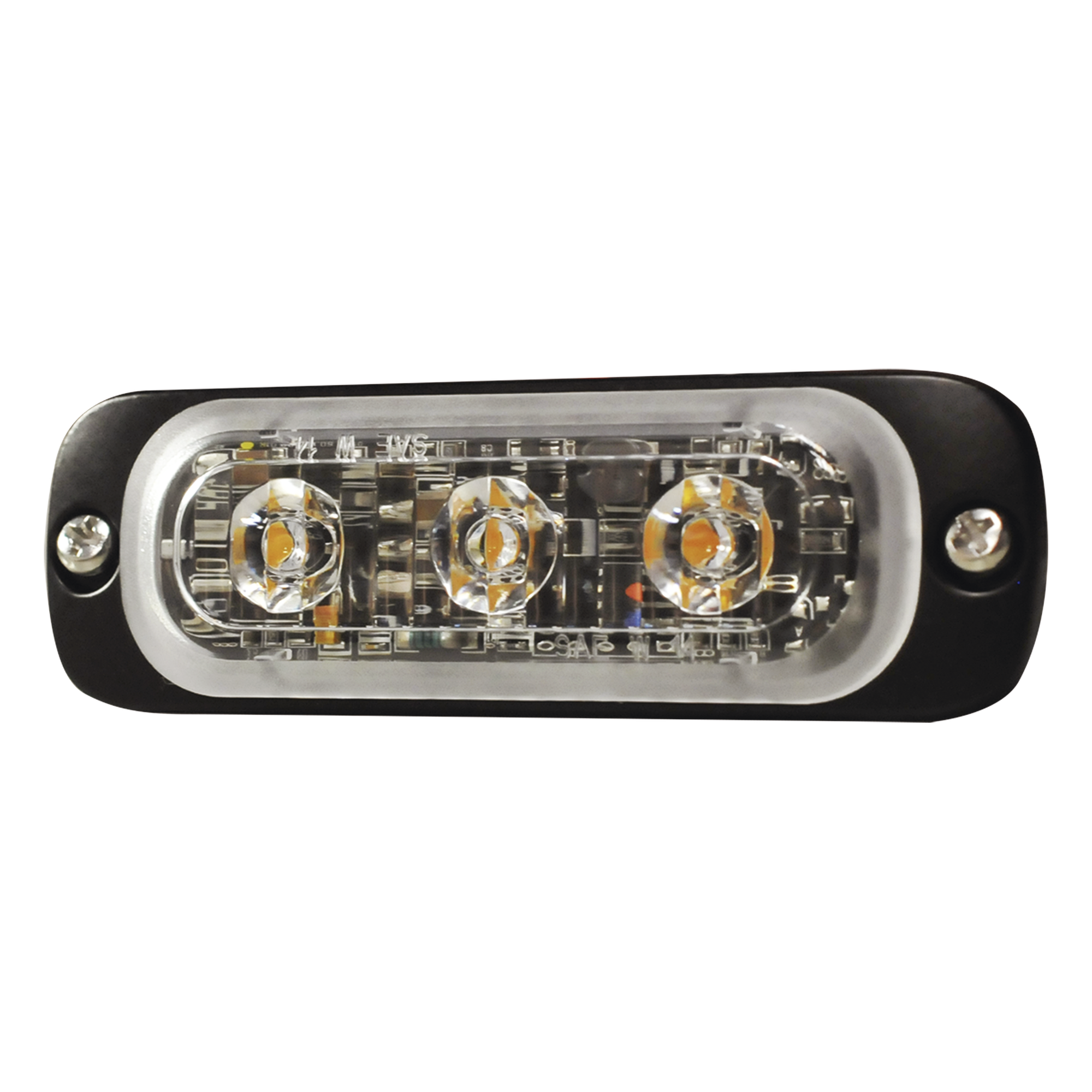 Luz Auxiliar LED / 3 LED / Multivoltaje 12~24 VCD / 12 Patrones de Destello / IPX8 / SAE J595 Clase 1 — SIGNALPRO · SKU SP3R