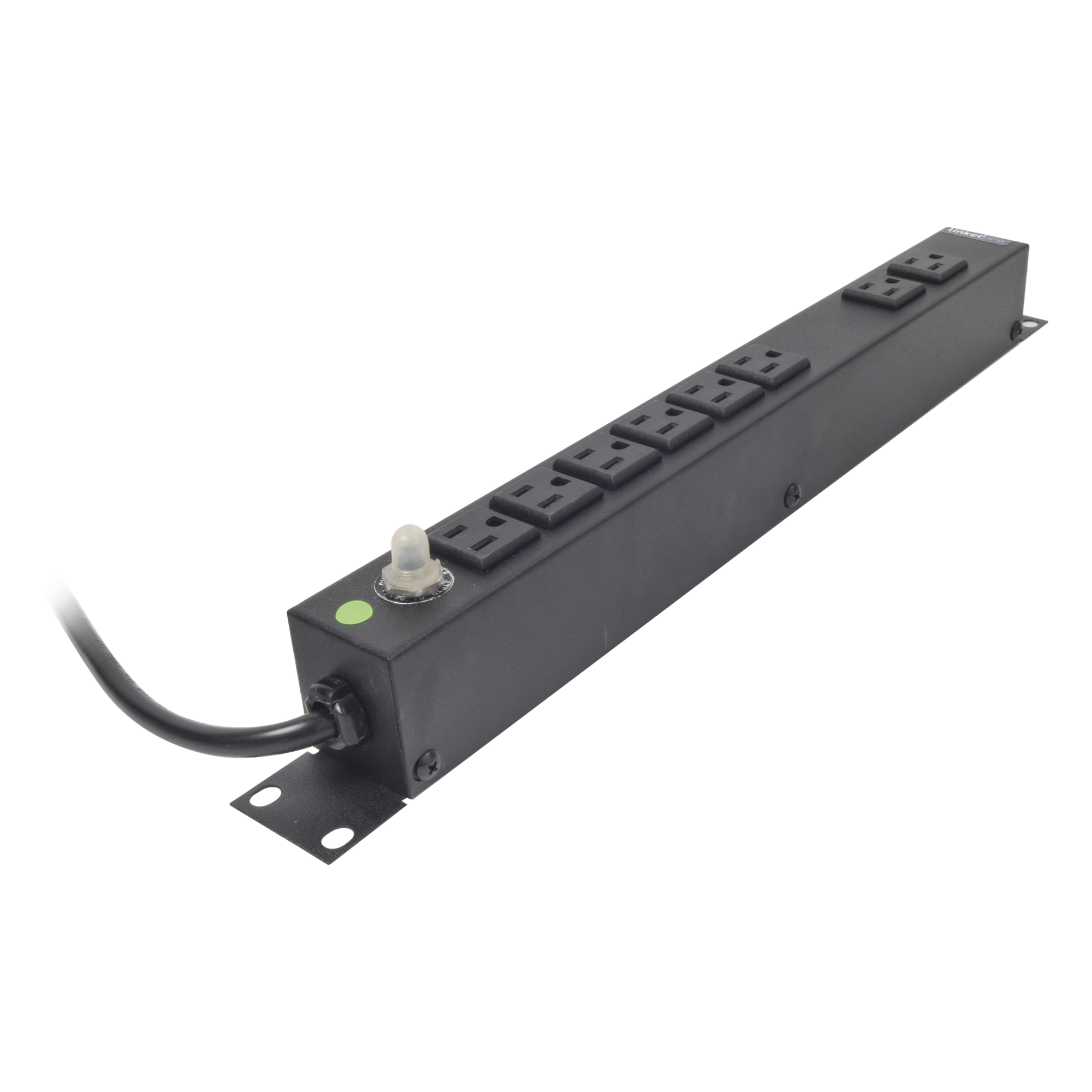 Multicontacto Horizontal (PDU) de 8 Contactos (NEMA 5-15R) Rack 19" 1UR. Voltaje Entrada/Salida: 120Vca/15A