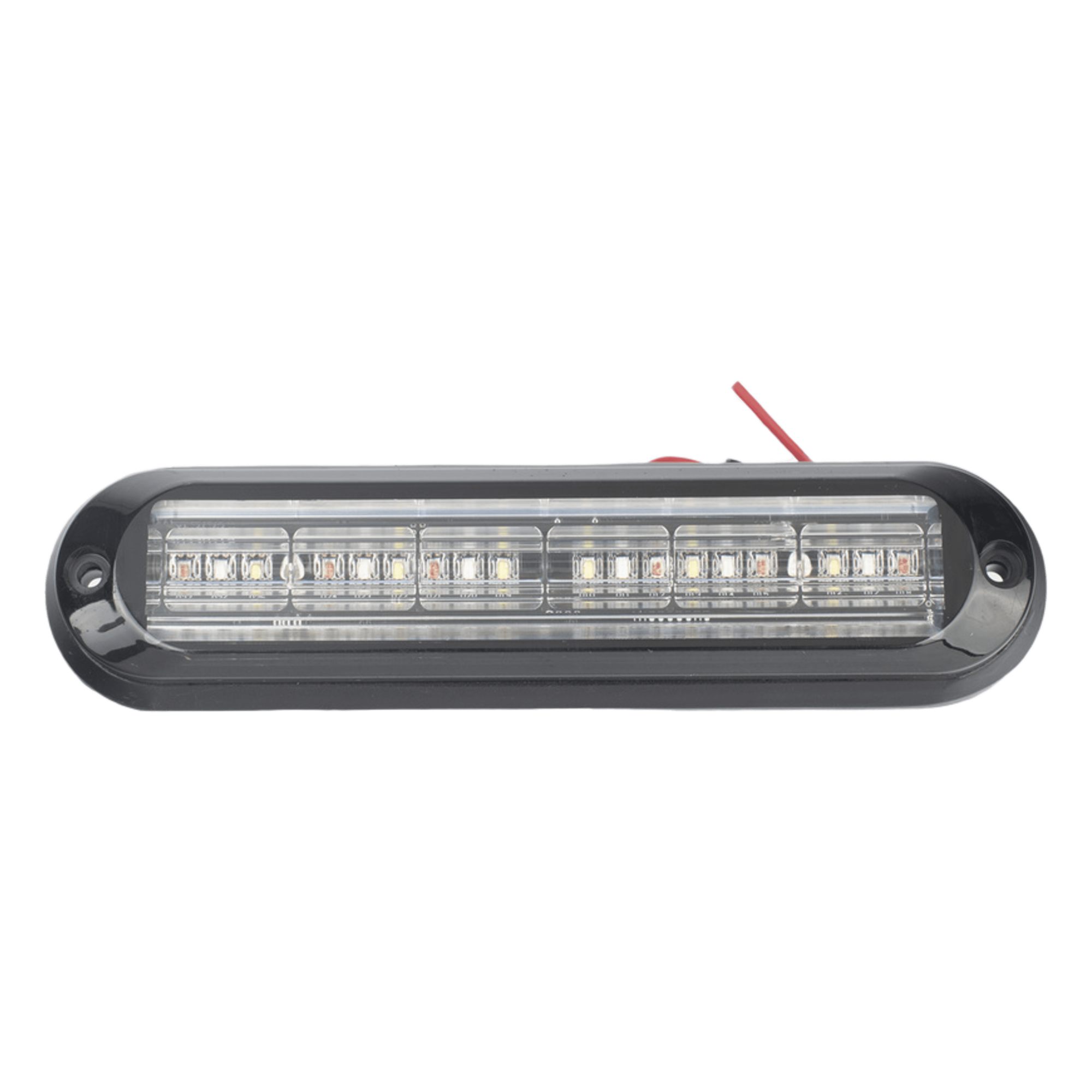 Luz Auxiliar Ultra Brillante / 18 LEDs 3W / IP67 / Rojo/Azul/Ambar / 142.6x36x14mm / 10-30VDC / 0.47x0.12x0.05ft — EPCOM INDUSTRIAL SIGNALING · SKU XLT1835RBA