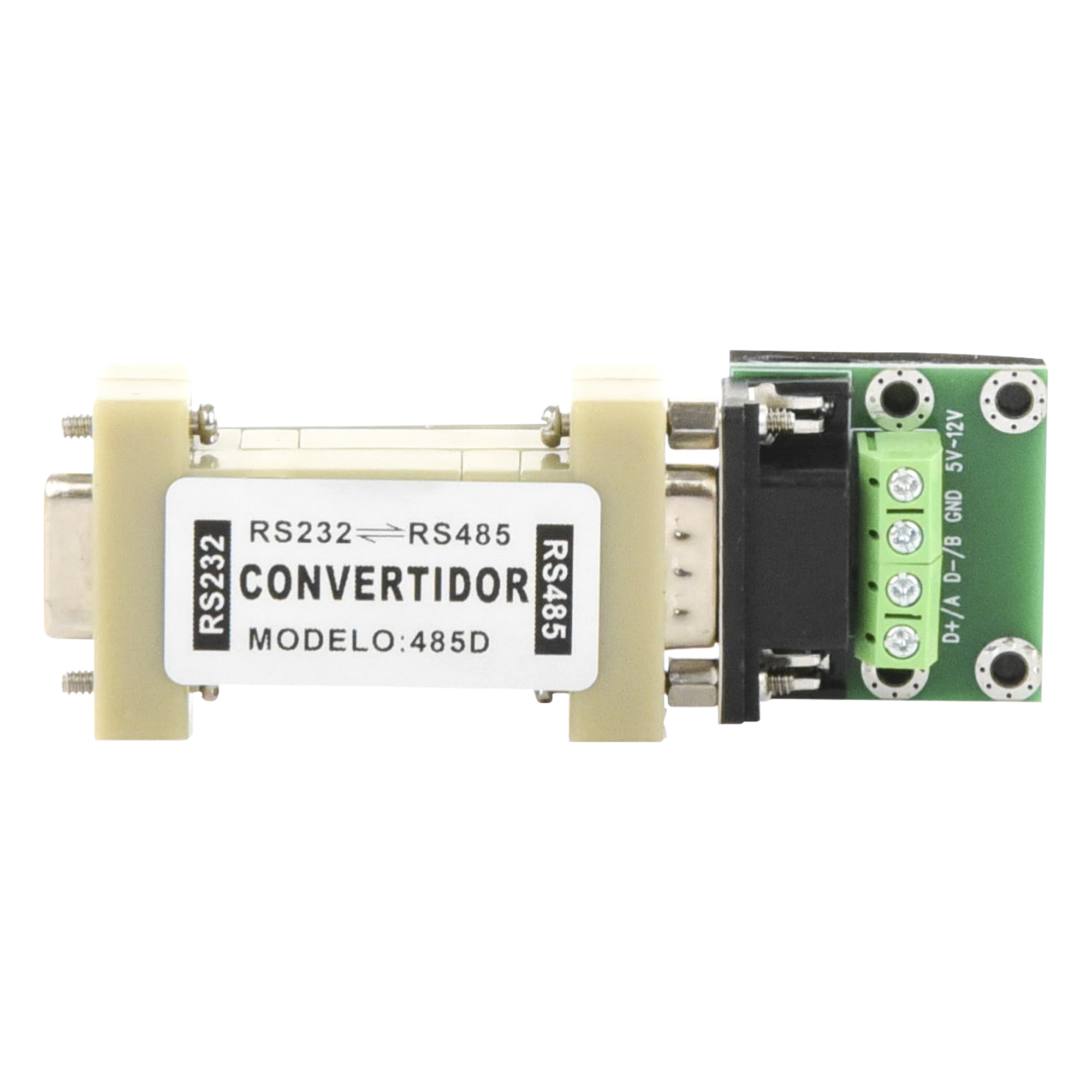 Convertidor de interfaz / RS232 a RS485 / Half-duplex automático / 115.2 kbps / 1200 m (3937 ft) / 5-12 VCC — EPCOM POWERLINE · SKU 485D