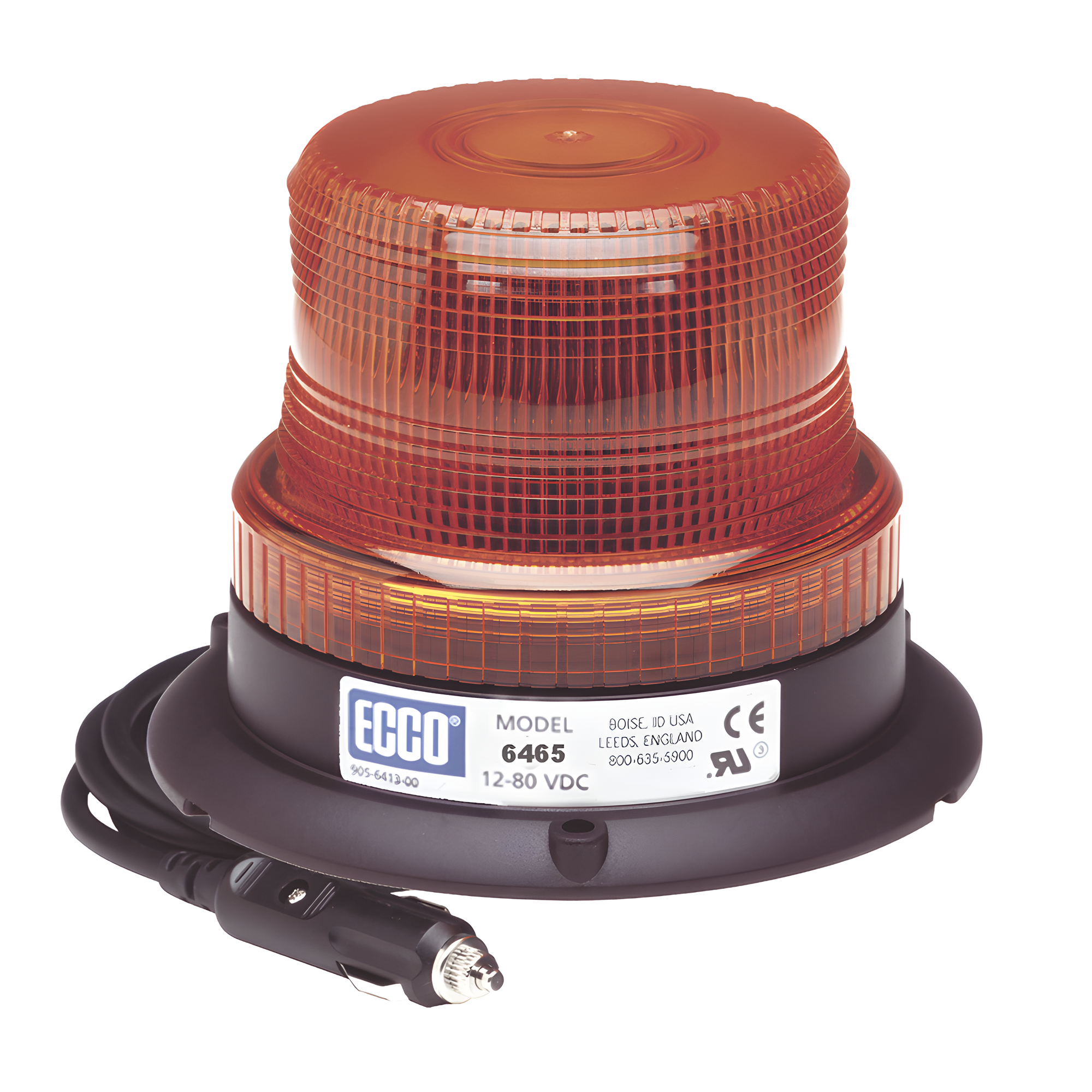 Mini Burbuja LED / Ámbar / Montaje Magnético / 12-80 VCC / 5.6" Diámetro / SAE J845 Clase III / -30°C a 50°C — ECCO · SKU X-6465AMG