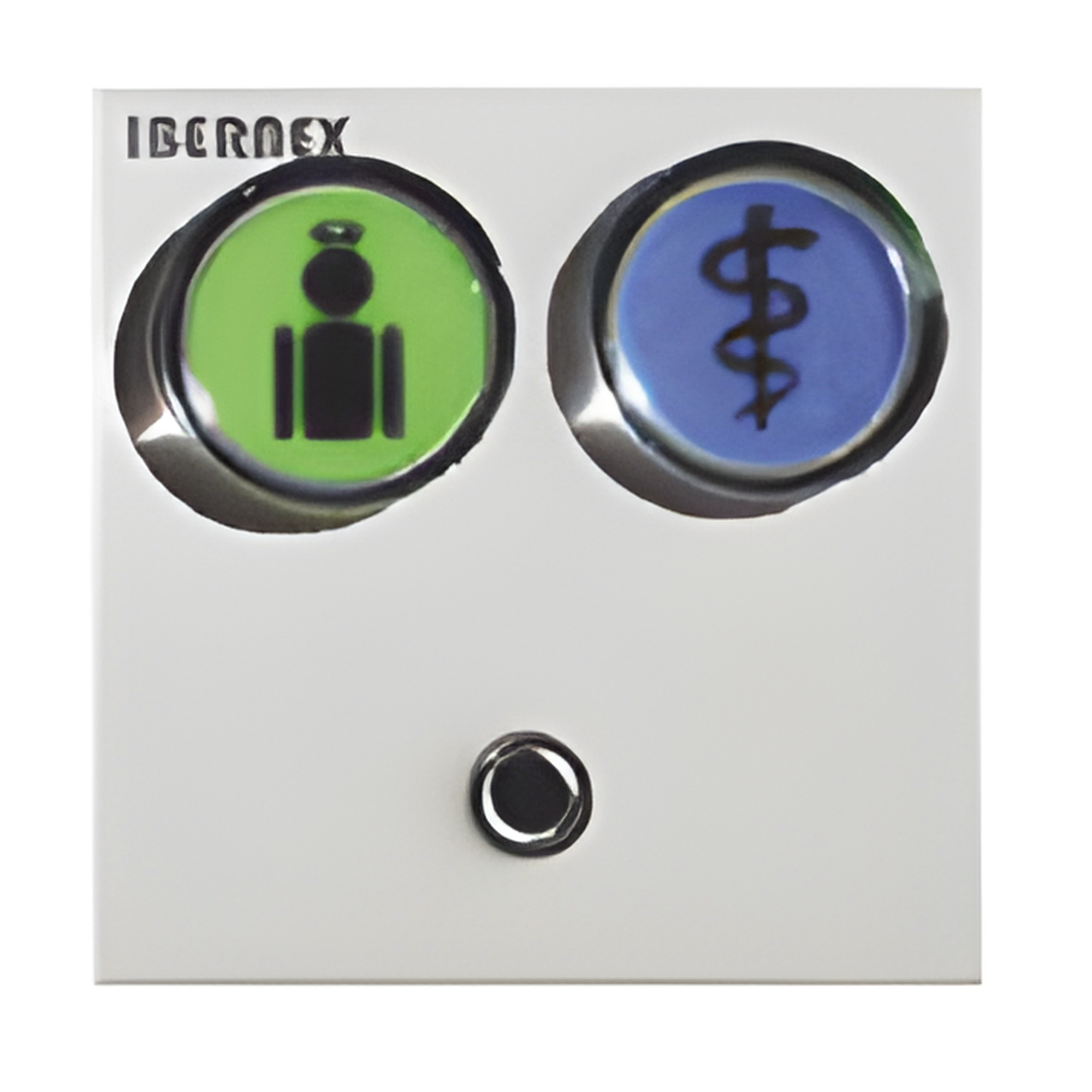 Módulo de 2 Botones Iluminados / RS485 / Lector RFID 125KHz / Empotrado 44x44x46mm / 12V — IBERNEX · SKU NX0591/GB