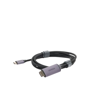 Cable USB-C 3.1 a HDMI 4K | 1.5 Metros (4.92 Pies) | Compatible con Thunderbolt 3 & 4 | Adaptador Tipo-C a HDMI | 4k@60Hz | Soporta Modo Espejo y Modo Extendido | Carcasa de Aluminio | Nylon Trenzado | Conector Niquelado | Blindaje Multicapa