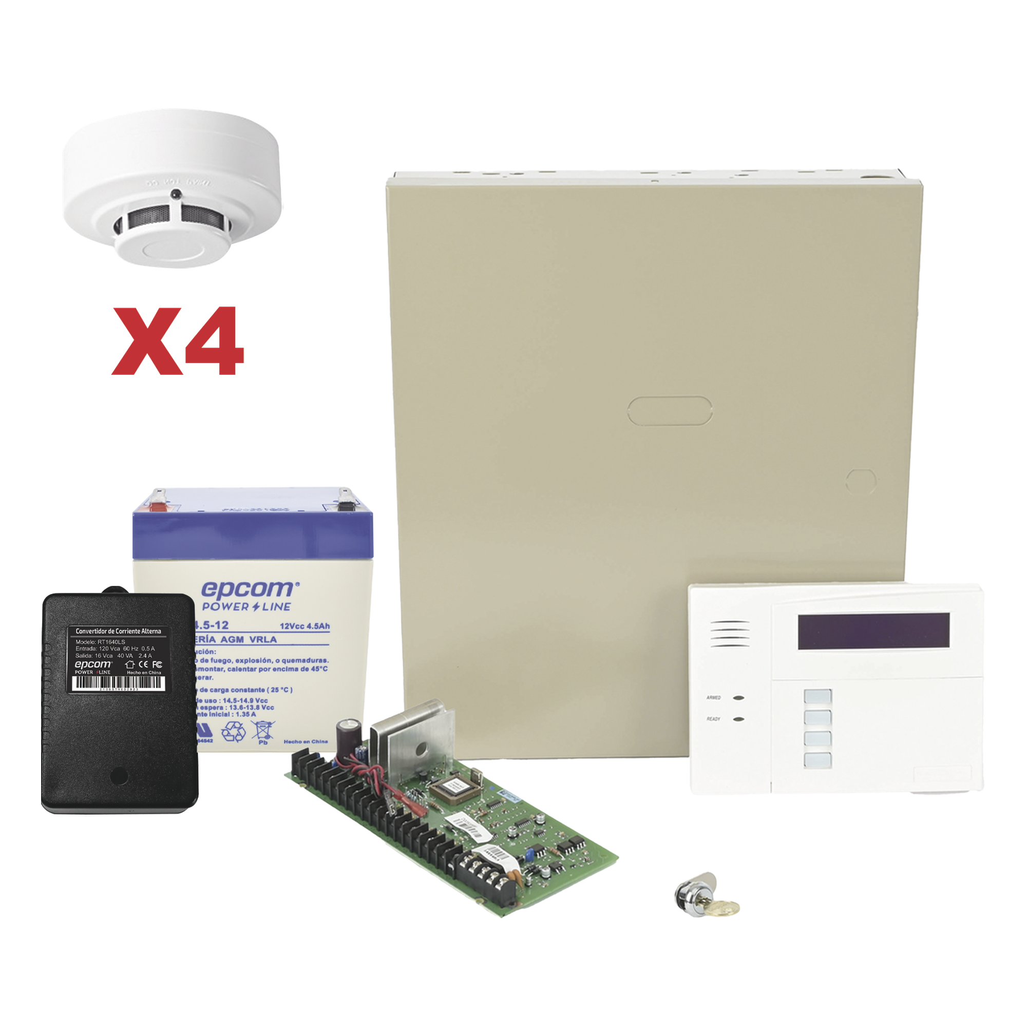 Panel de Control de Alarma / 48 Zonas Híbrido / 3 Particiones / Receptor Inalámbrico 60 m (196.9 ft) / 4 Detectores de Humo / Total Connect 2.0 — HONEYWELL HOME RESIDEO · SKU VISTA48LASMK/6160RF