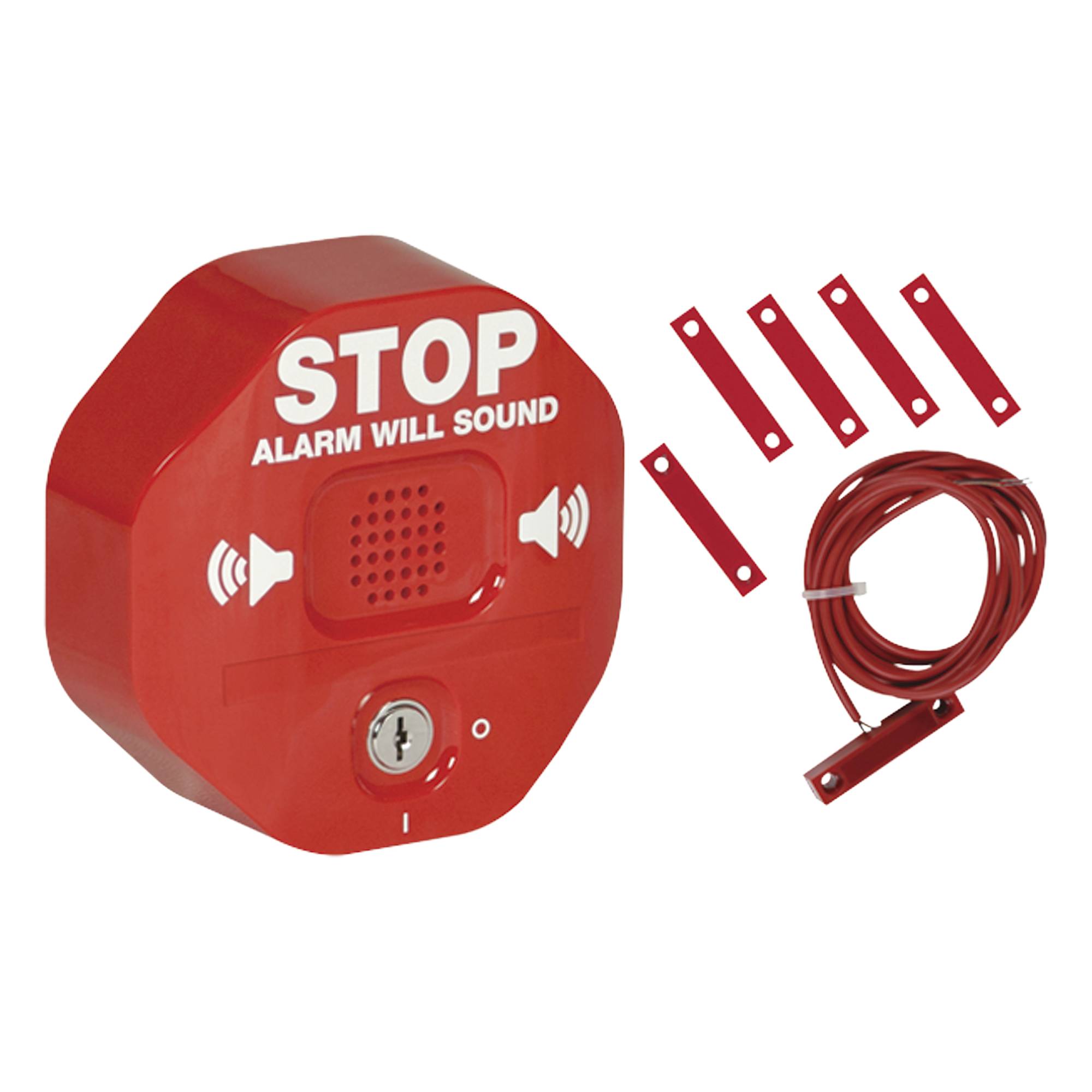 Alarma de Puerta Multifunción / Sirena 95/105 dB / Puertas Dobles / Batería 9V Alcalina / Señal Visual Disuasoria — STI · SKU STI-6402