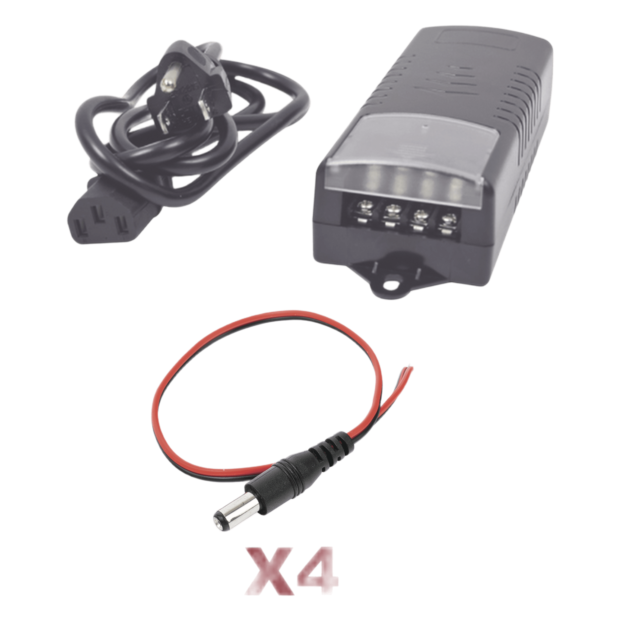 Kit de Fuente de Poder / 12 VCC / 5 A / 4 Salidas DC-Cord / 110-240 VCA / 0.43 x 0.16 x 0.10 pies — EPCOM POWERLINE · SKU K1-PS12DC4C