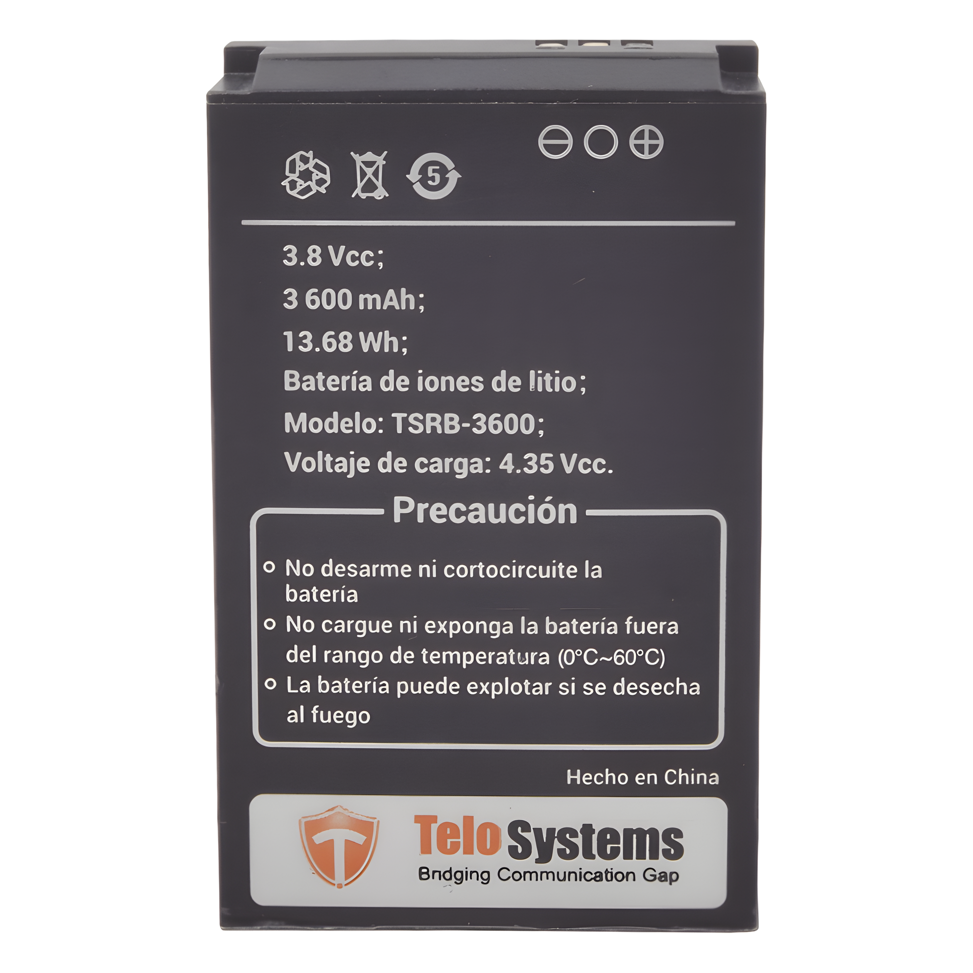 Batería Li-Ion / 3600 mAh / 13.68 Wh / 3.8 VCC / Compatible TE580PLUS