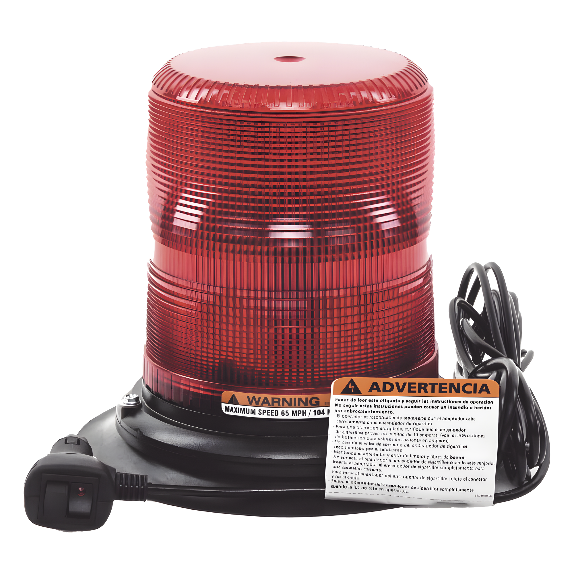 Baliza LED de Advertencia / SAE Clase I / 12-24 VDC / 11 Patrones de Destello / Montaje Magnético / 7" de Altura