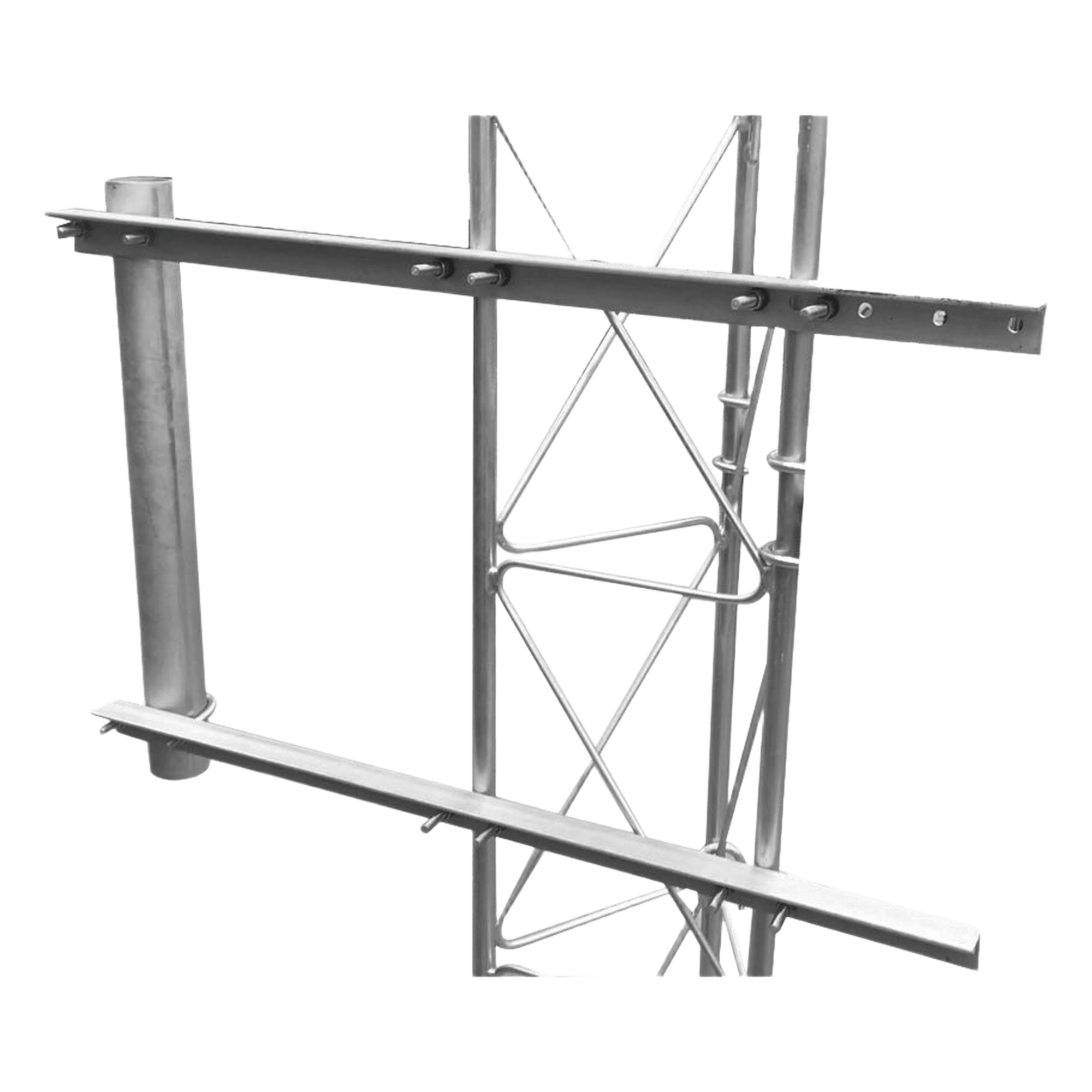 Brazo para Torre Arriostrada / Acero ASTM A36 / Ø 3' Cal. 16 / Ángulos 89.5 cm / Galvanizado por Inmersión / Compatibilidad STZ30G/35G/45G — SYSCOM TOWERS · SKU SBL-UNI-2G