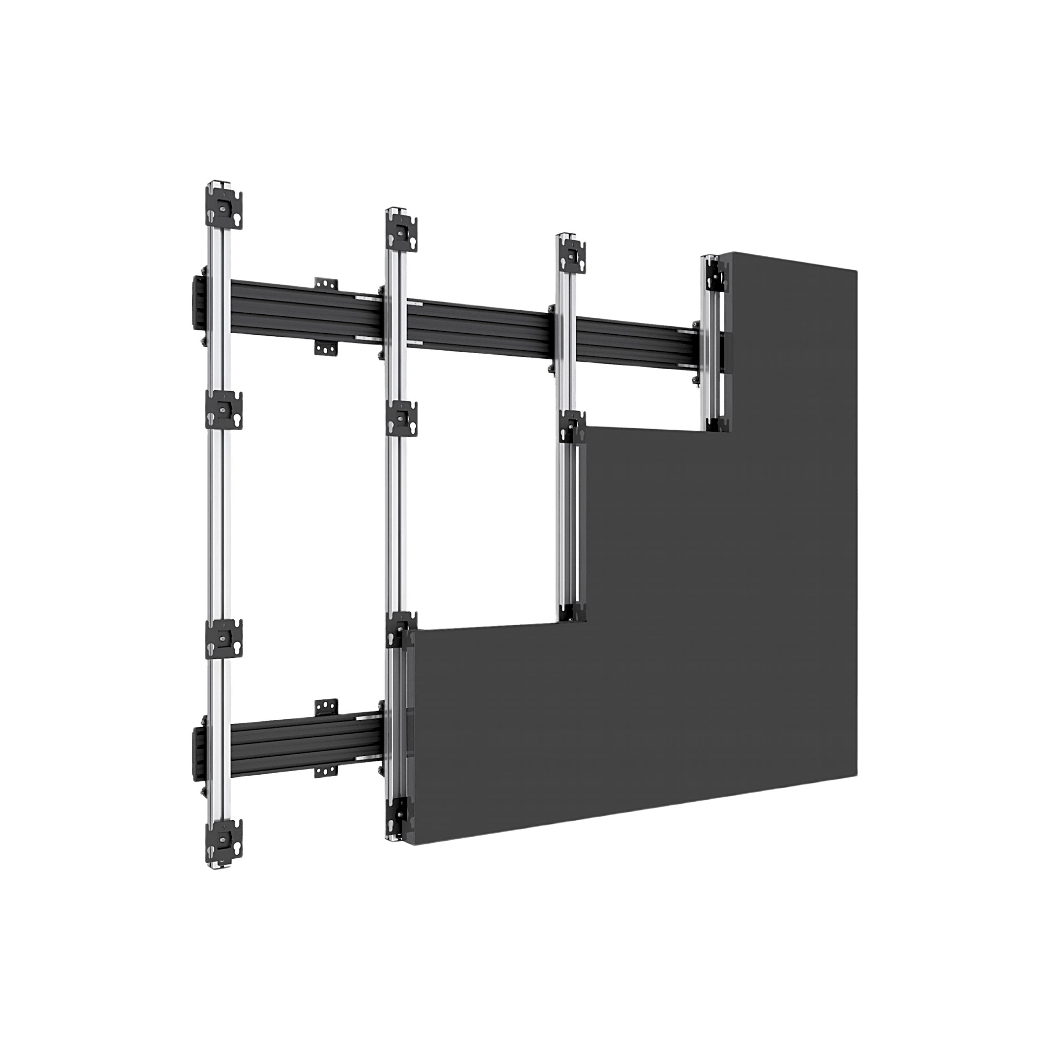 Accesorio_ Riel de Aluminio con longitud de  2380mm| Compatible con estructura para Videowall |  Diseño Modular |  Incluye Tapas de Riel