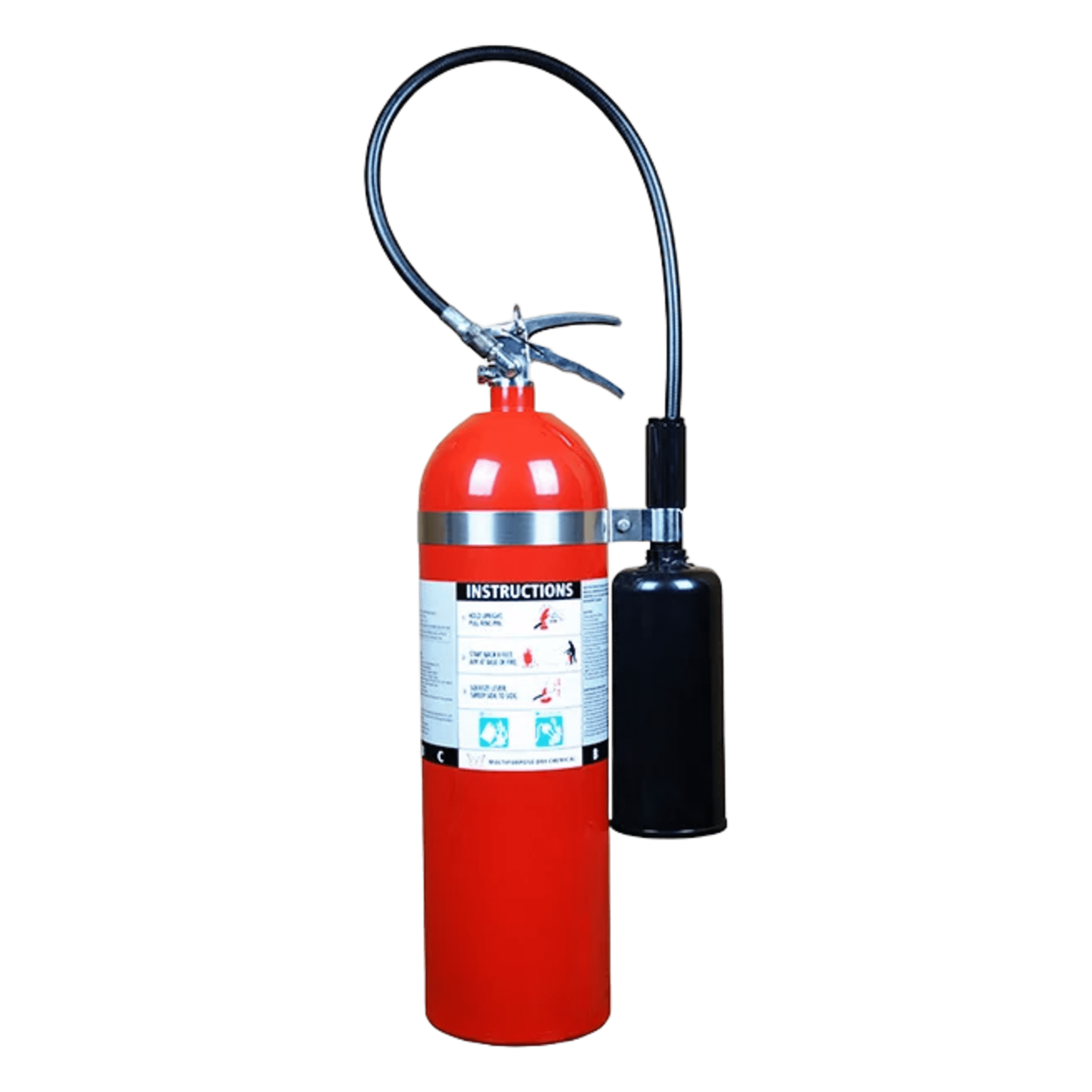 Extintor de CO2 / 15 lb (6.8 kg) / Clase B y C / UL Listado / Rango -30 °C a 49 °C / Alcance 1.2-2.4 m (3.9-7.9 ft) — VICTORY · SKU CO15LB