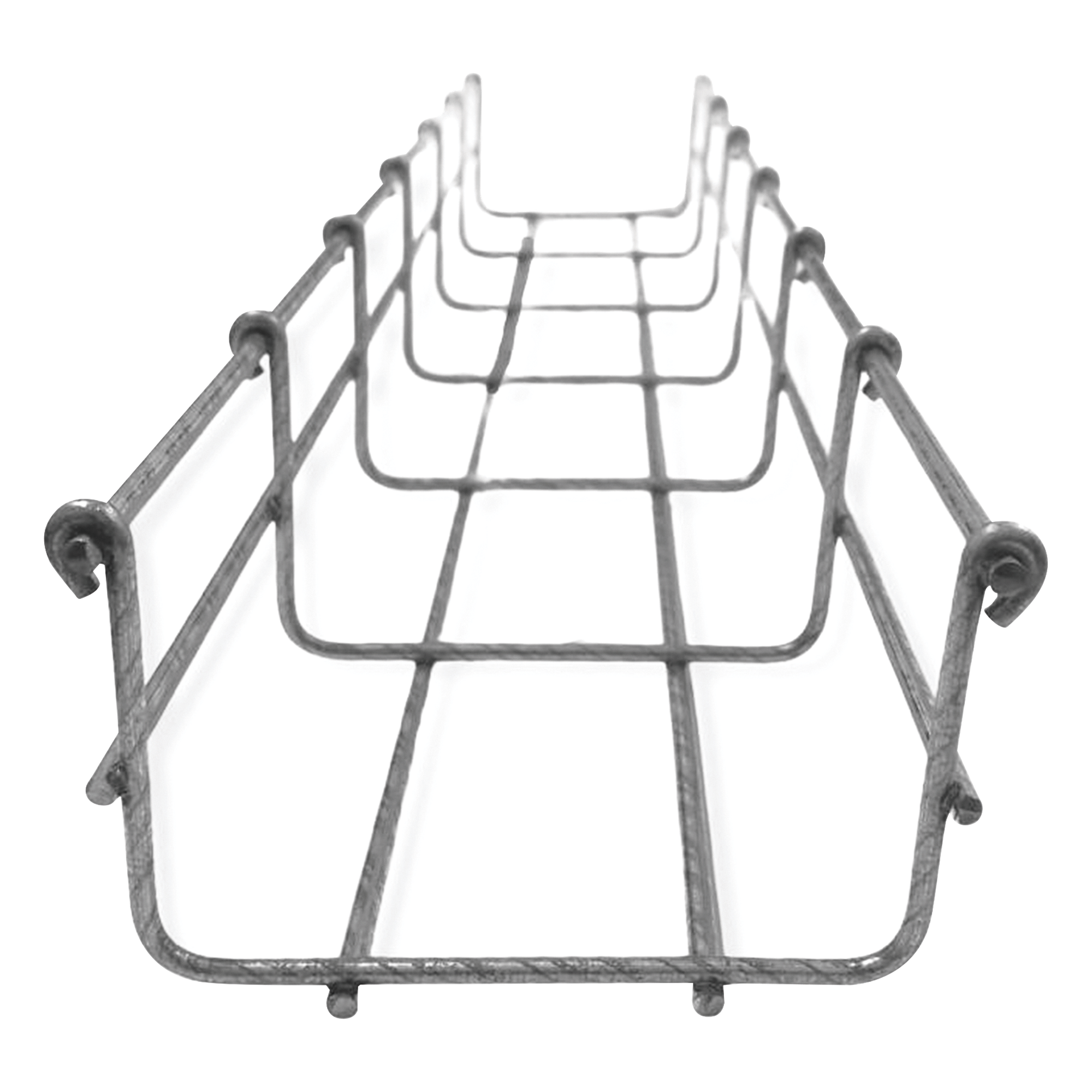 Charola Tipo Malla / 66/100 mm / 105 Cables Cat6 / 3 m (9.8 ft) / Bimetálica Acero-Zinc-Aluminio / Exterior y Zonas Húmedas — CHAROFIL · SKU MG-50-931BM