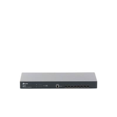 Switch Fibra Óptica L2+ Omada / 8 Puertos SFP+ 10G /  2 Puertos Consola (RJ45 y micro-USB) / Administración Centralizada Omada o Stand-Alone / Multicast IGMP / Calidad de Servicio / Montaje en Rack / Silencioso (sin ventiladores)