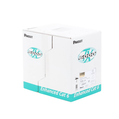 Bobina de Cable UTP 305 Metros (1000 Pies) de Cobre, TX6000™ PanNet, Reelex, Blanco, Categoría 6 Mejorado (23 AWG), PVC (CM), de 4 Pares