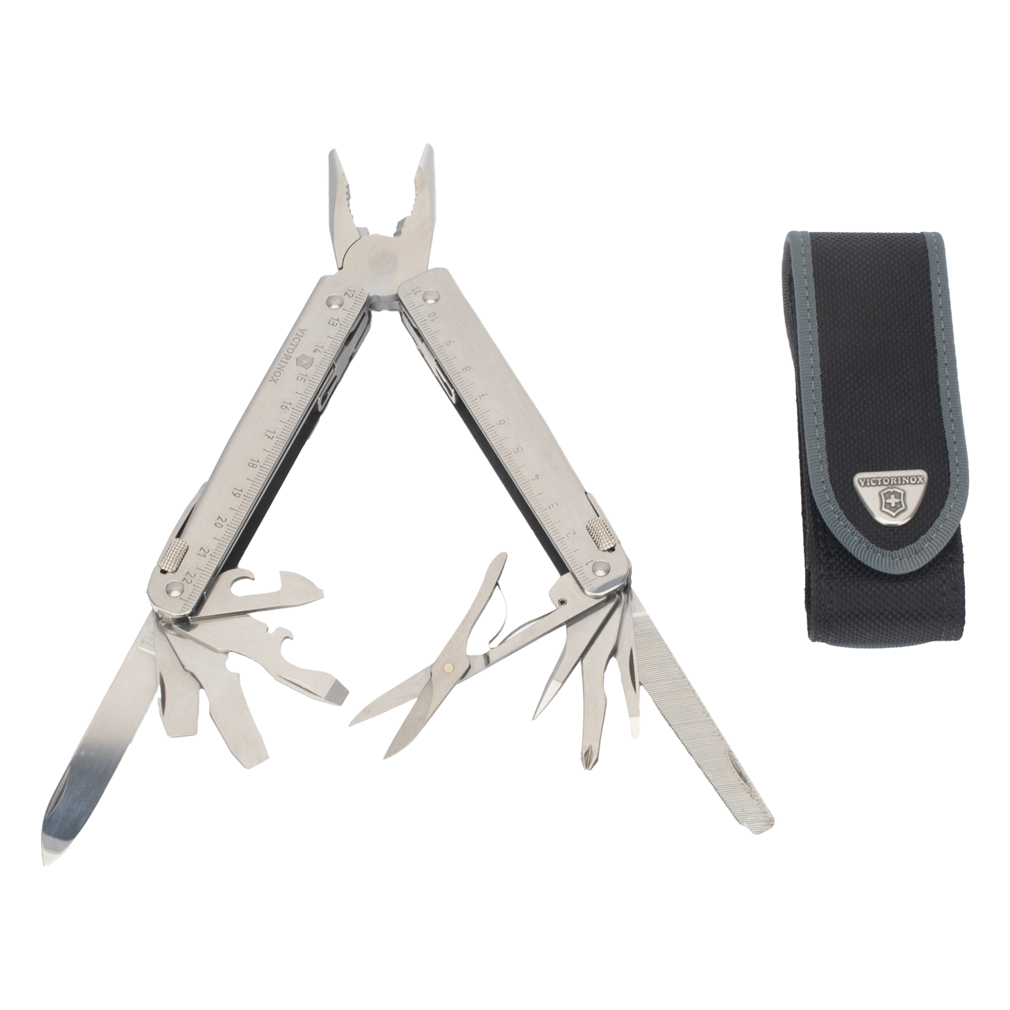 Multiherramienta / 26 Funciones / Alicates Punta Fina / Corte Alambre 40 HRC / Funda Nylon / 336 g