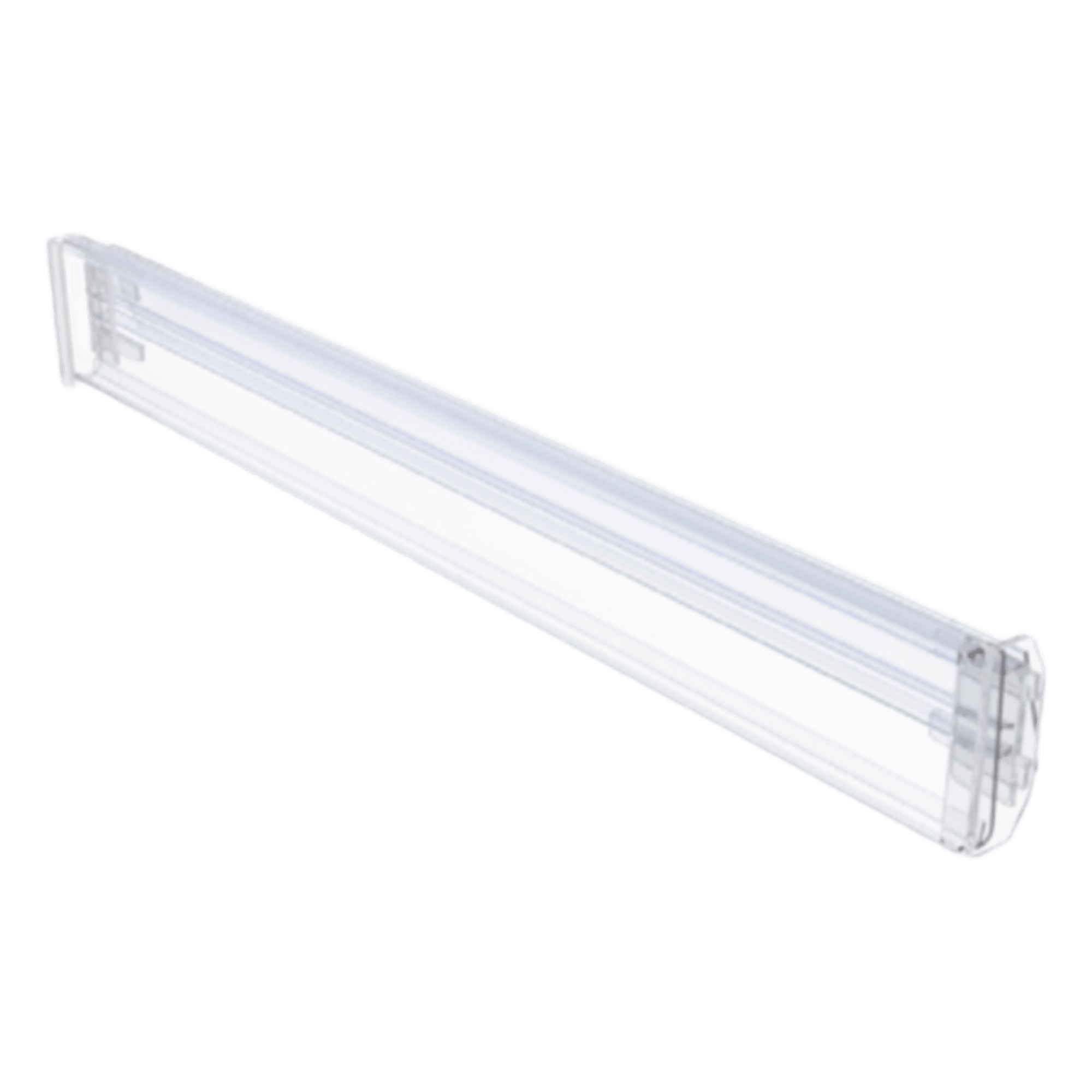 Riel Guía para Etiqueta Electrónica / Policarbonato Transparente / 37 mm x 14 mm x 1 m (3.3 ft) / Ángulo Ajustable / Compatible 1.54' a 2.9' — ACCESSPRO · SKU RAIL-3132