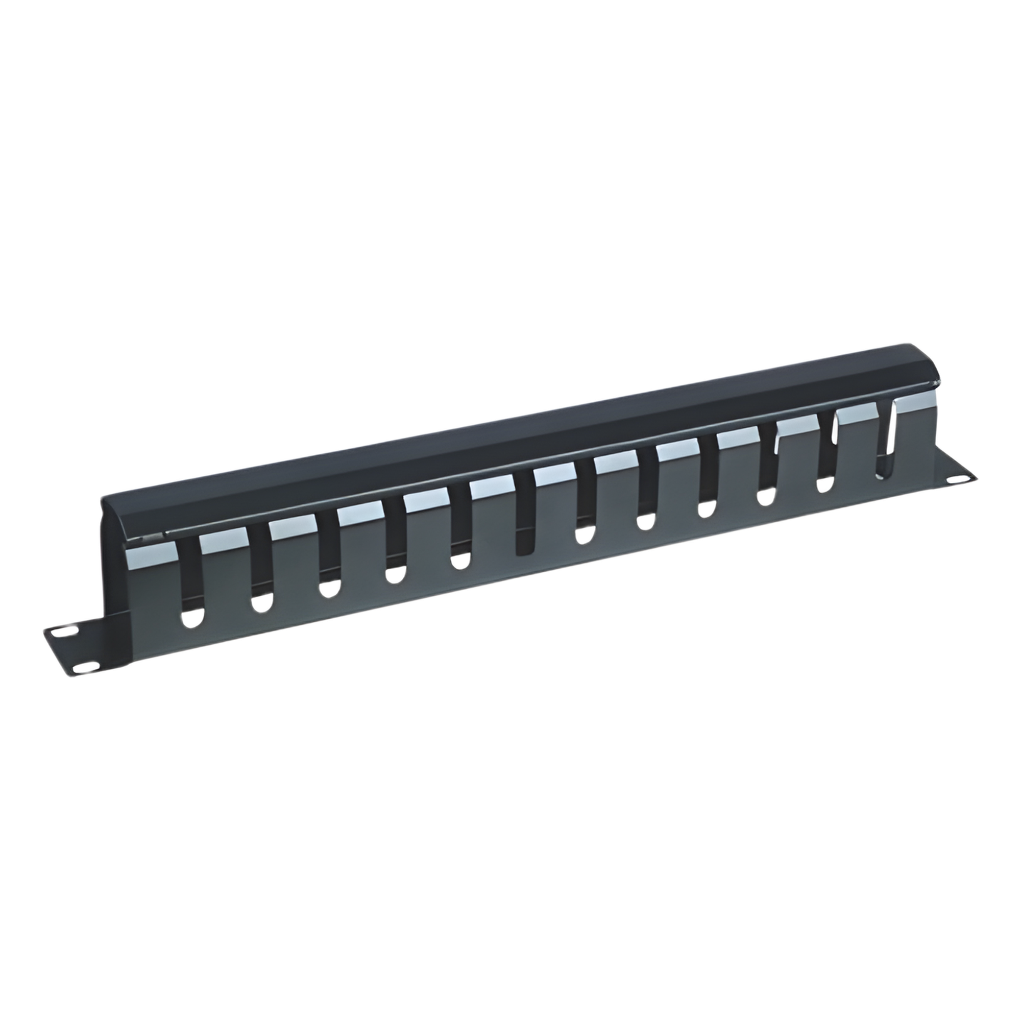Organizador de Cables Horizontal / 1U para Rack 19" / Capacidad 60 Cables Cat5 o 50 Cat6 / Cubierta Metálica / Ventilación 50% — LINKEDPRO BY EPCOM · SKU LPCM-04
