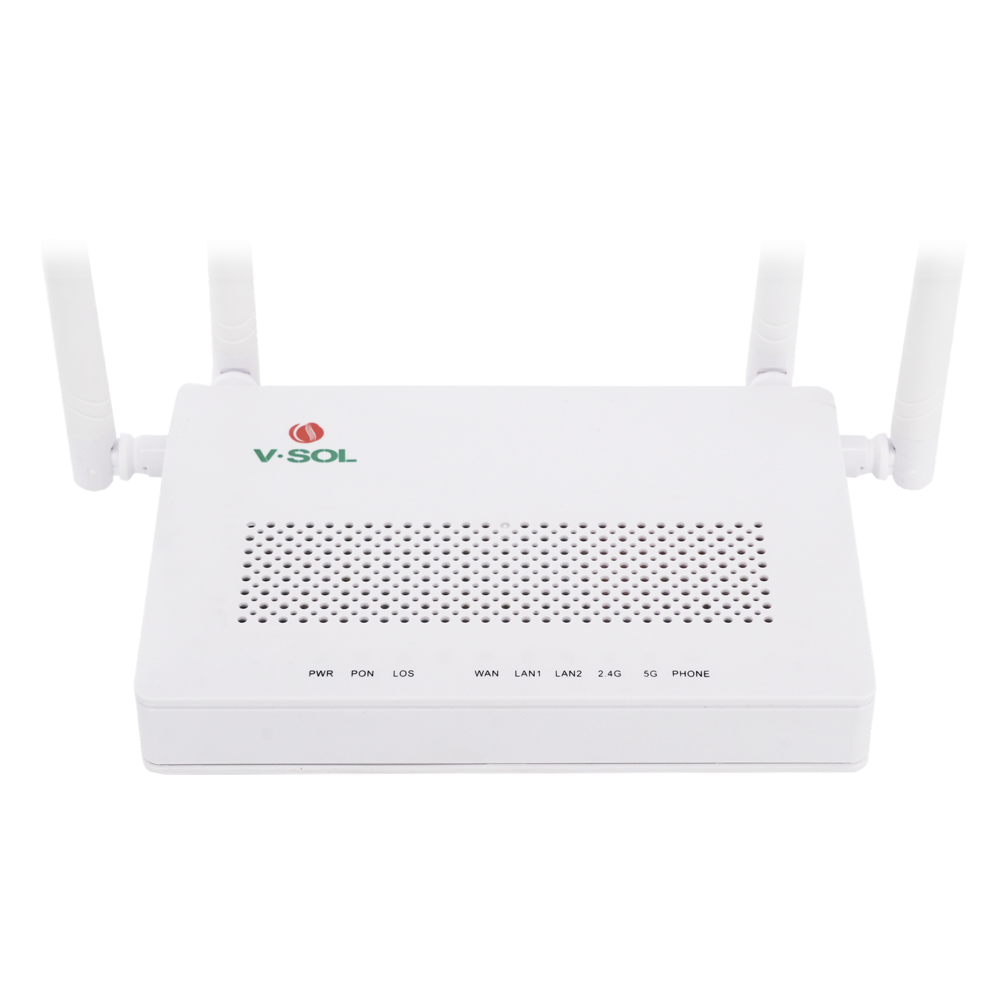 ONU Dual G/EPON / Wi-Fi AC Doble Banda / 2x LAN Gigabit / 1x FXS / 4 Antenas 5 dBi / 12V 1A