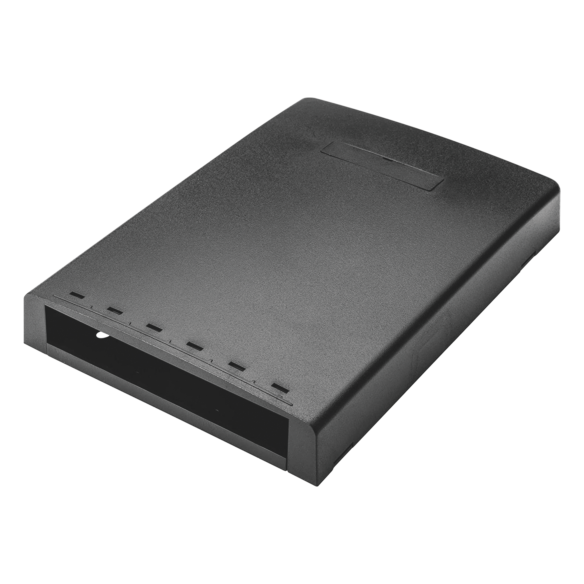 Caja de Montaje en Superficie / 6 Puertos Mini-Com / Resguardo de Fibra Óptica / 24 m (78.7 ft) de Almacenamiento / Negro — PANDUIT · SKU CBXF6BL-AY