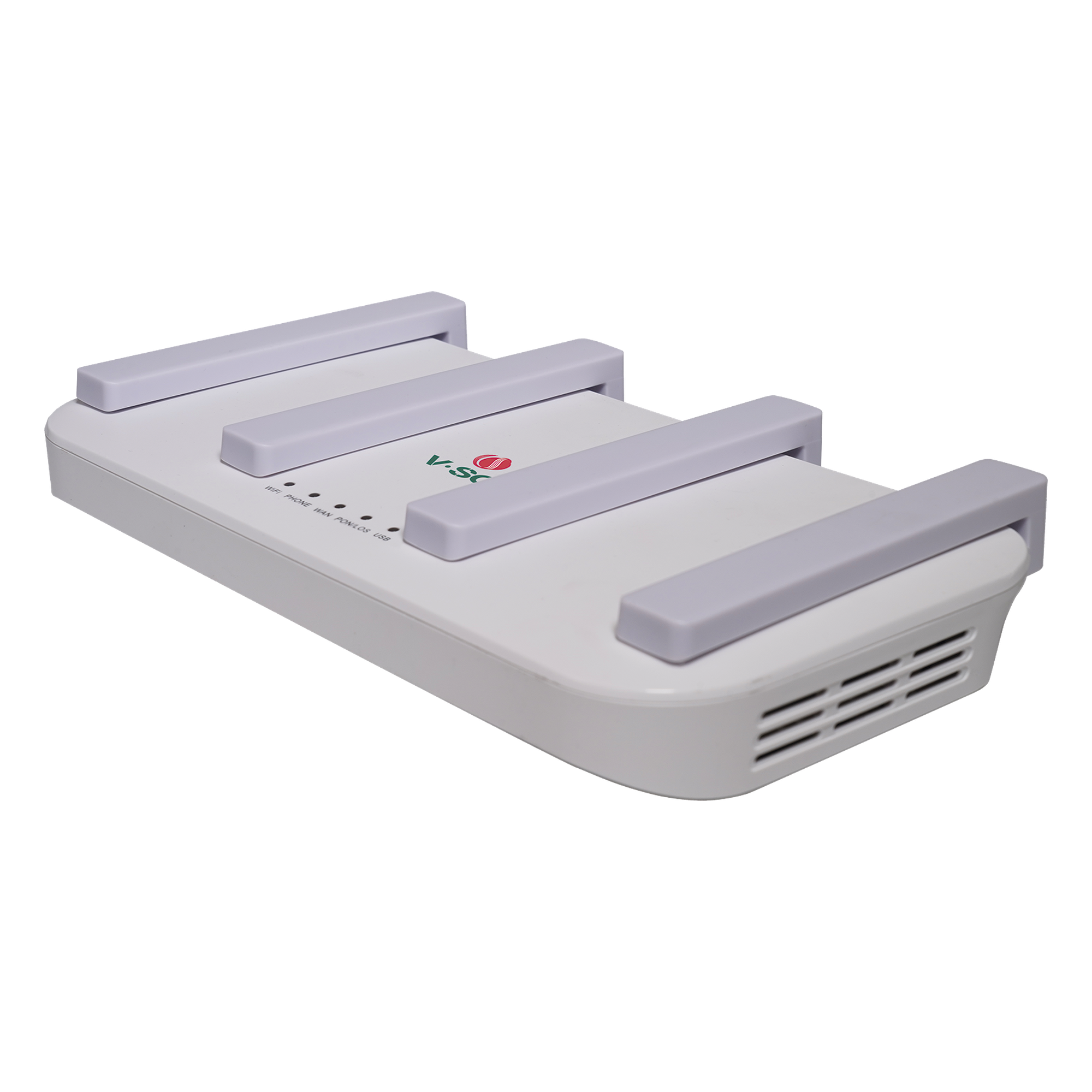 ONU DualMode / Wi-Fi 6 / 4 Puertos Gigabit / 1 Puerto FXS / 1 Puerto PON SC/UPC / USB / 0.82 × 0.48 × 0.12 pies
