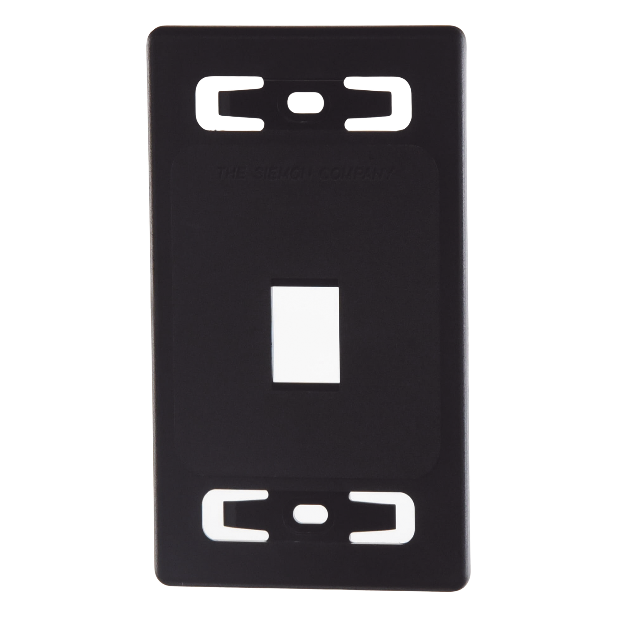 Placa de Pared Modular / 1 Salida / Alta Densidad 6 Puertos / Instalación Frontal o Trasera / Color Negro — SIEMON · SKU MX-FP-S-01-01