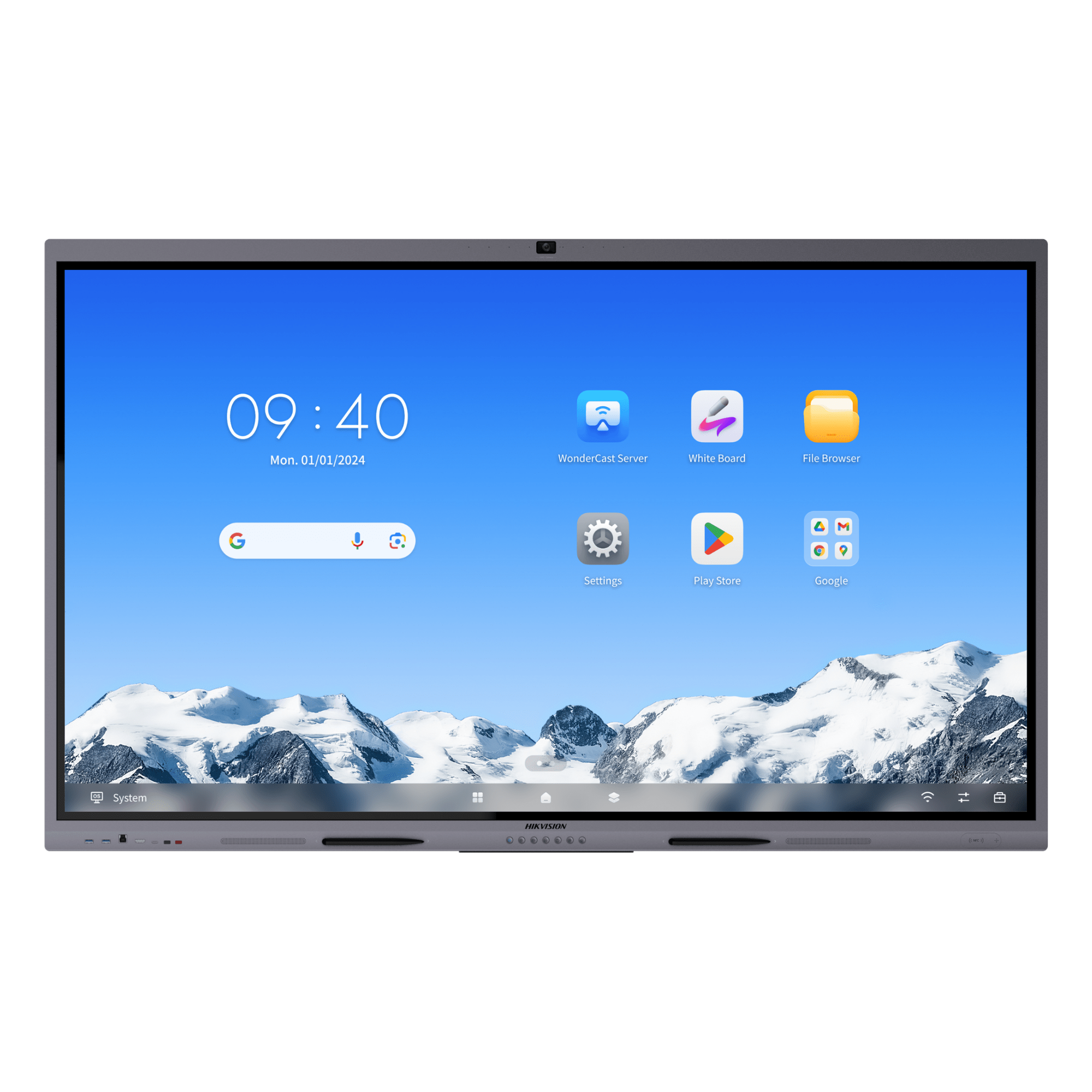 Pantalla Interactiva / 75" / 4K UHD / 50 Puntos Táctiles / Android 14 EDLA / Cámara Web 8 MP / Audio 70 W / NFC / 178° Ángulo de Visión — HIKVISION · SKU DS-D5C75RB/B2L(EDLA)