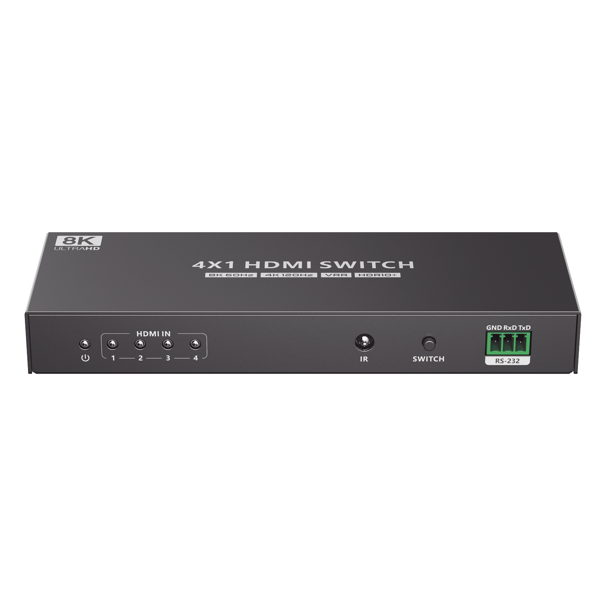 Conmutador HDMI / 4 Entradas 1 Salida / 8K@60Hz / 48 Gbps / HDMI 2.1 / Control IR y RS-232