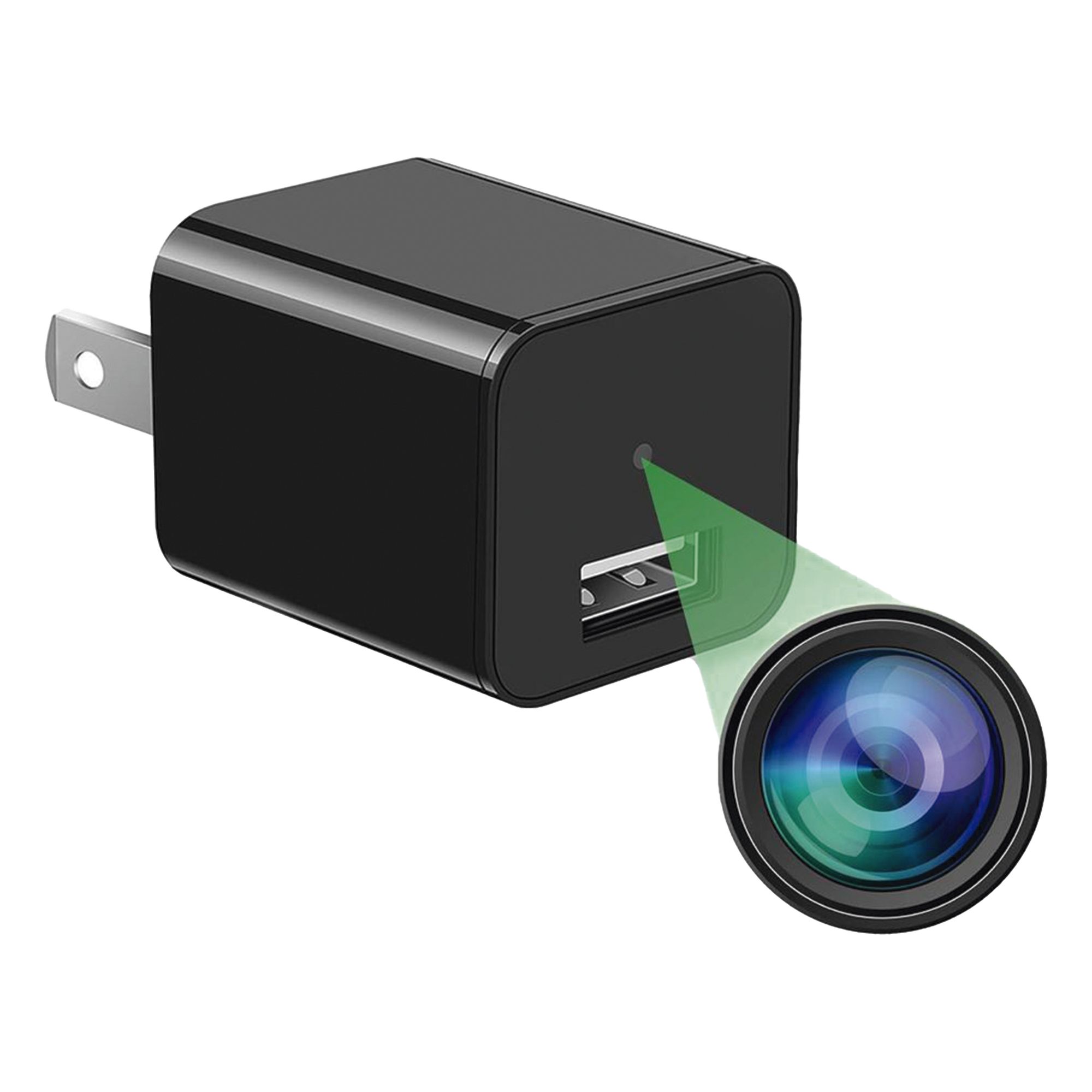 Cámara Oculta en Cargador de Pared / 2 Megapixel 1080P / Grabación Continua o por Movimiento / Detección Inteligente 1-2 m (3.3-6.6 ft) / Memoria 8GB / Expansión MicroSD 128GB — SYSCOM · SKU M1B