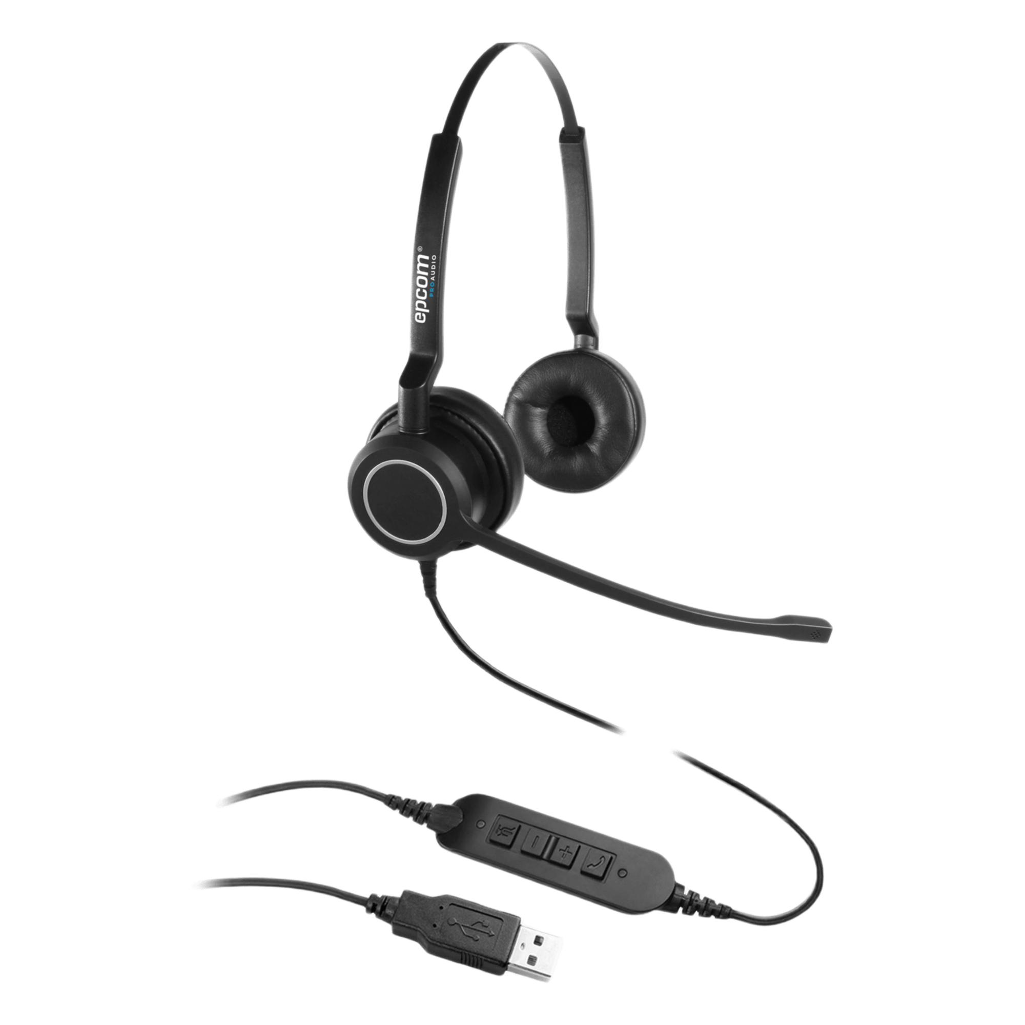 Audífonos USB de Diadema / Audio HD Estéreo / Cancelación de Ruido / Micrófono Cardioide 300° / Diseño Ergonómico 58-72 g — EPCOM PROAUDIO · SKU PROA-HS10USBD