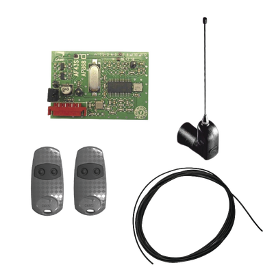 Kit Receptor Inalámbrico / Alcance 45 m (147.6 ft) / 2 Controles Remotos / Cable RG58 3 m / Antena Externa — CAME · SKU KIT-CME-WL
