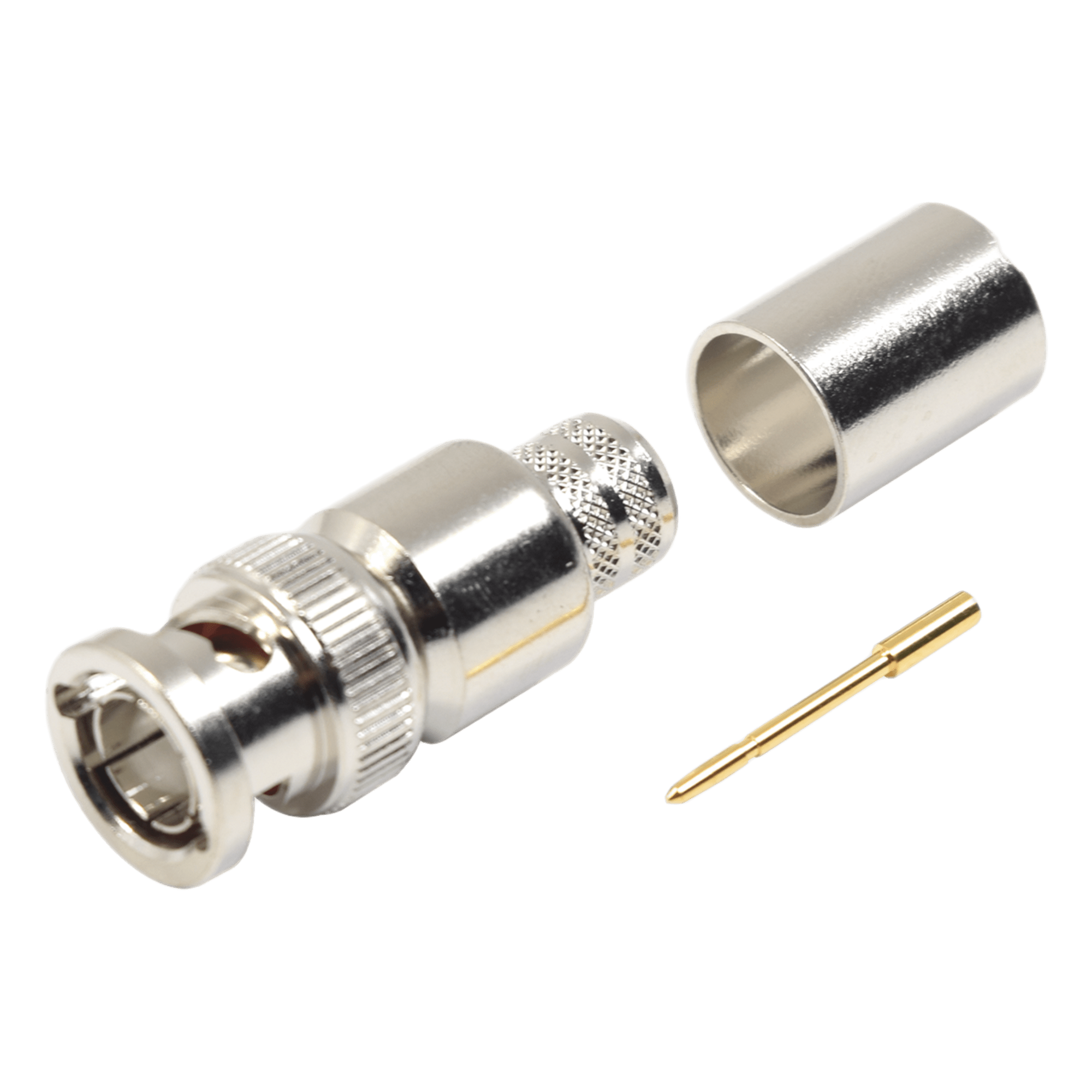 Conector BNC Macho / 75 Ohm / Anillo Plegable / Cable RG-11/U y 8238 / Níquel y Oro / Teflón — RF INDUSTRIES,LTD · SKU RFB-1707-R