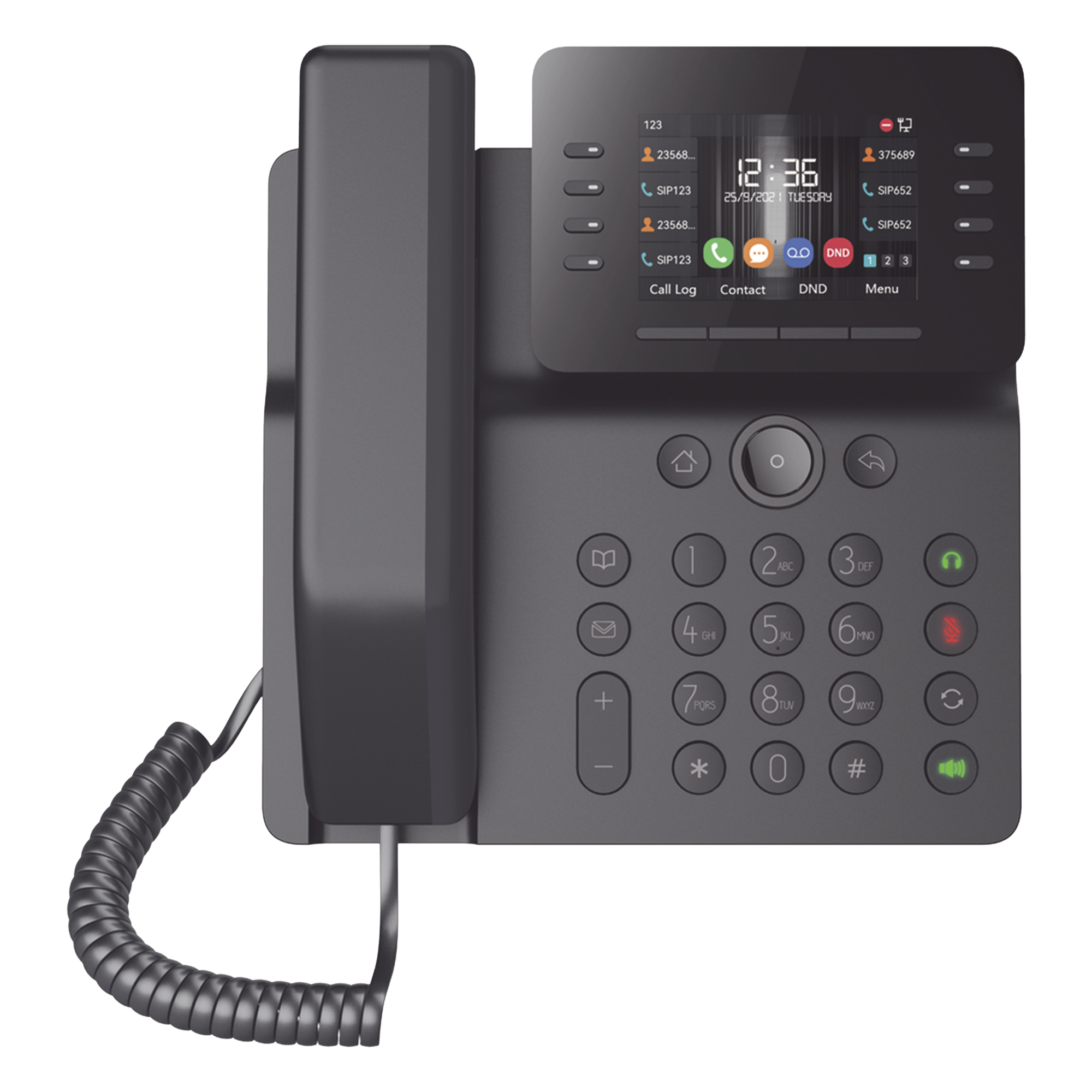 Teléfono IP Empresarial / 12 Líneas SIP / Pantalla Color 3.5" / Wi-Fi Dual Band / Bluetooth 5.0 / PoE Gigabit / Conferencia 6 Vías — FANVIL · SKU V64