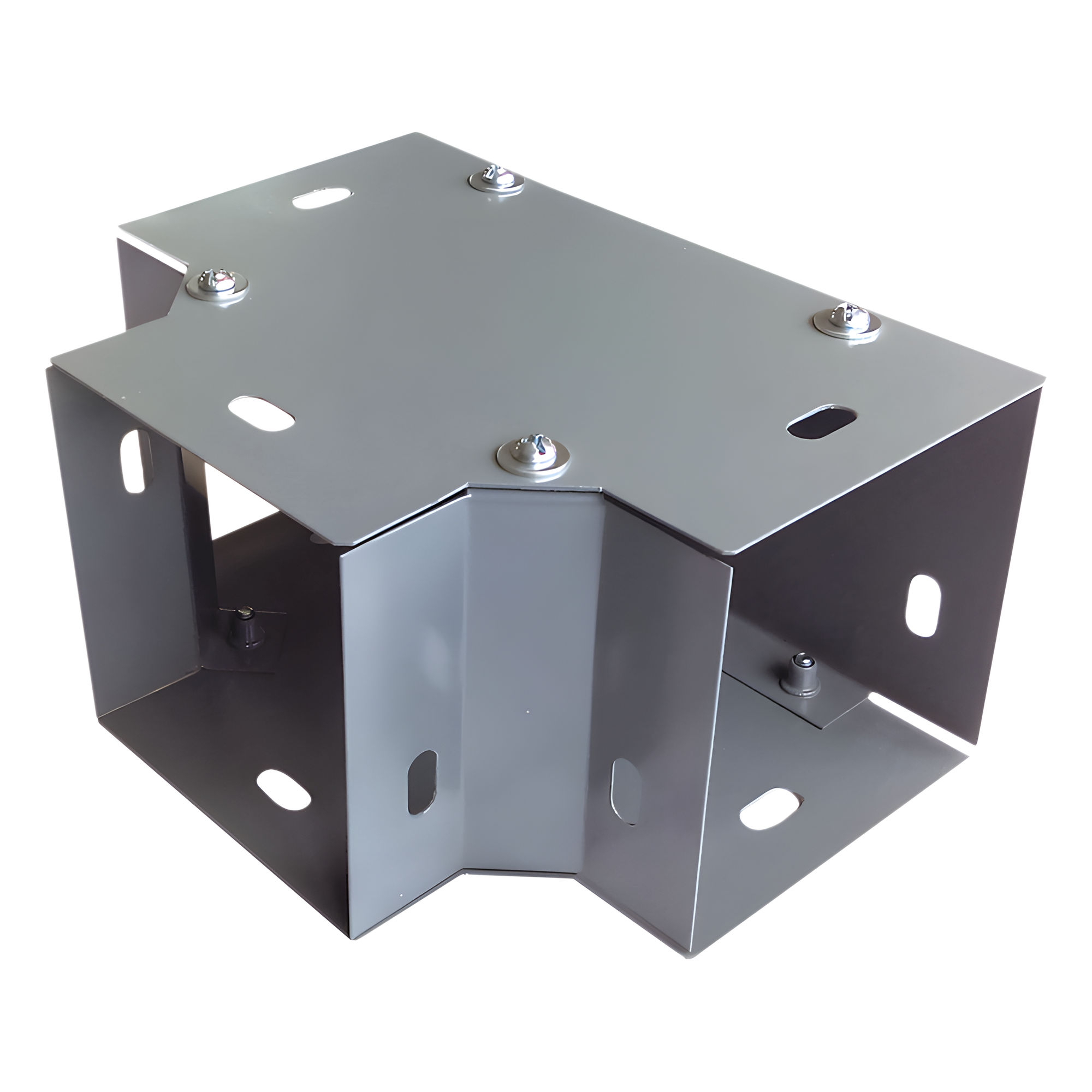 Derivación T Horizontal para Ducto / 100 x 100 mm (3.94 x 3.94 pulg.) / Acero al Carbón / Acabado Gris — CHAROFIL · SKU CH-DCT100L