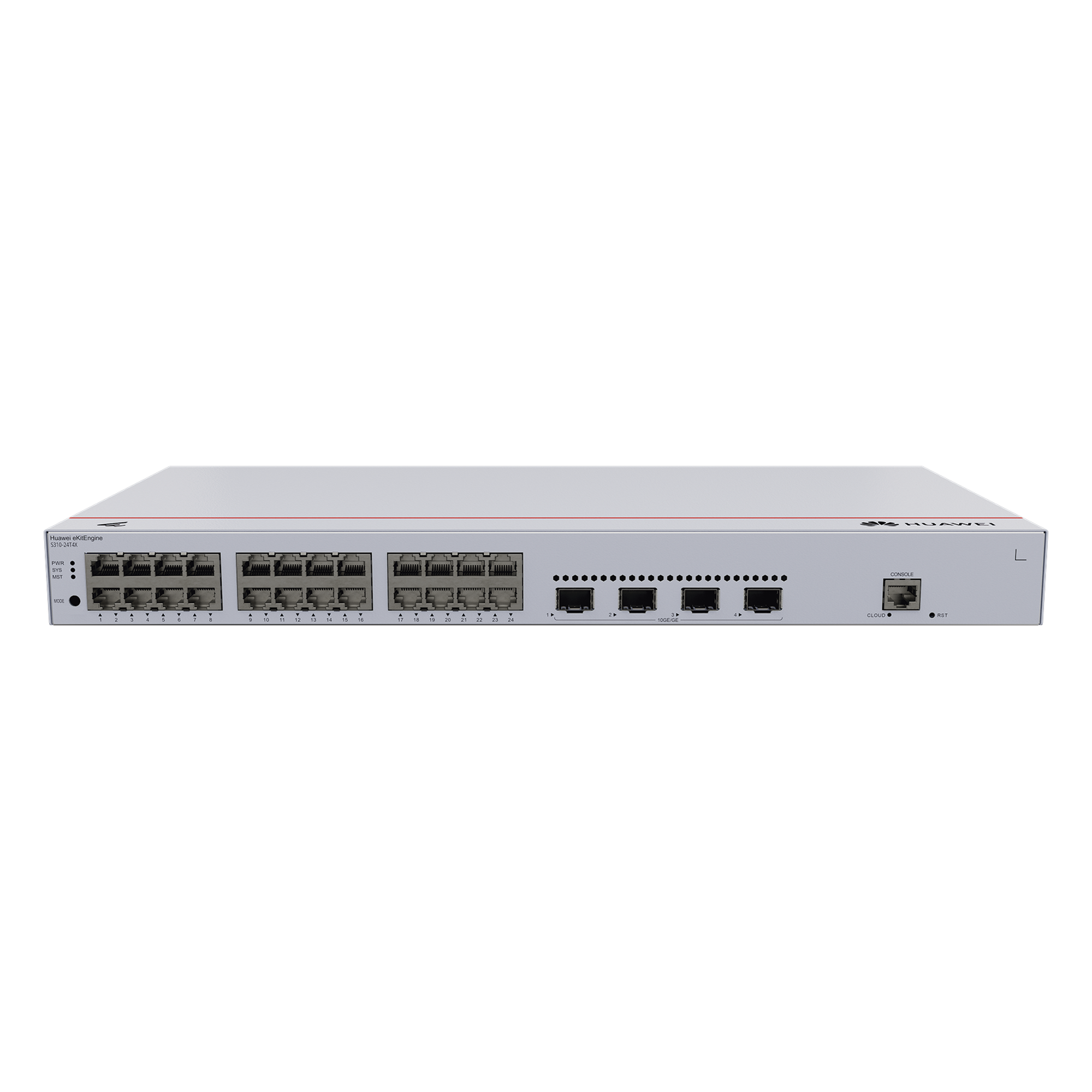 Switch Capa 3 / 24 Puertos Gigabit / 4 Uplink 10GE SFP+ / 128 Gbps / iStack / ERPS — HUAWEI · SKU S310-24T4X