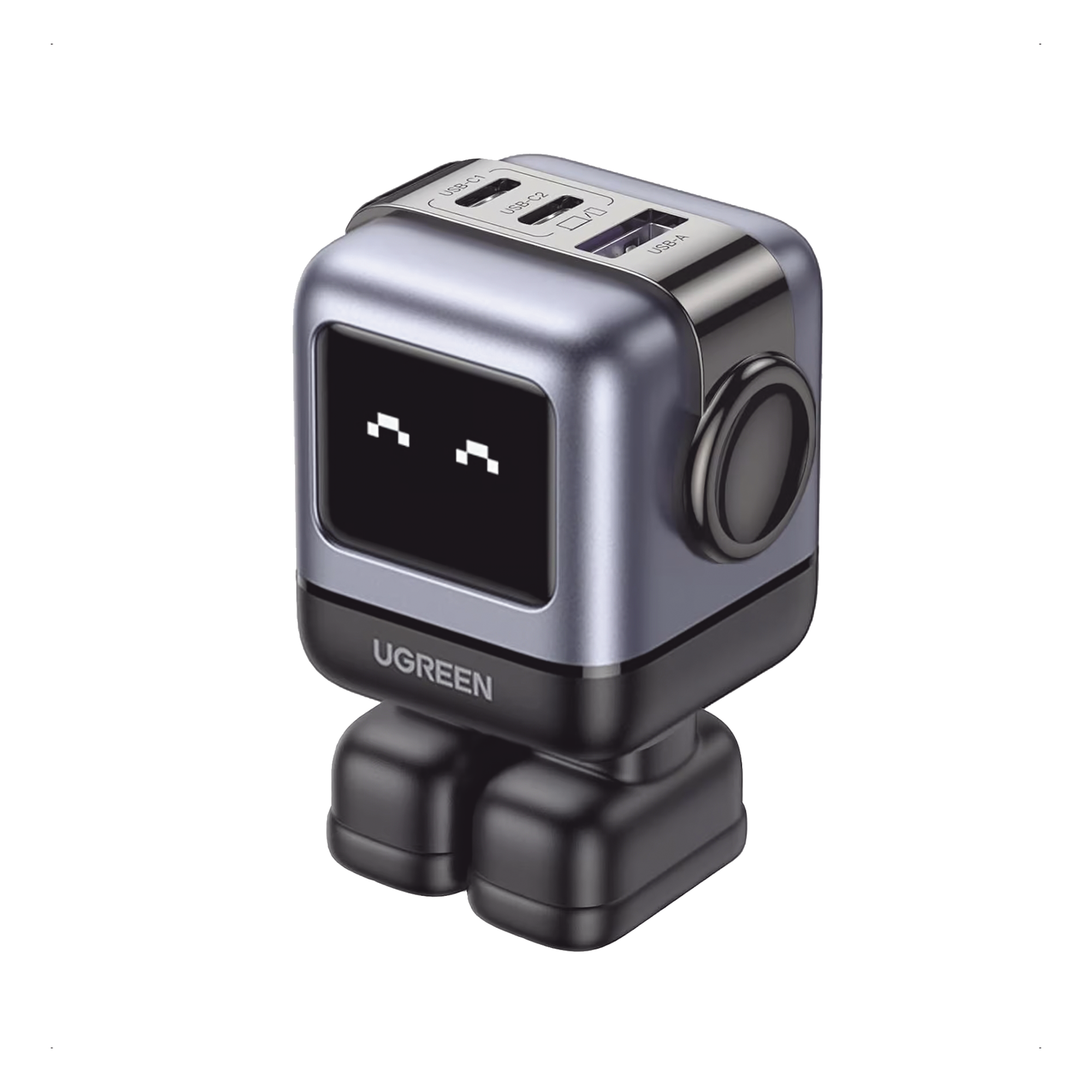 Cargador de Escritorio / 65W / 3 Puertos / 2 USB-C + 1 USB-A / PD 3.0 / QC 4.0 / GaN II / Pantalla LED — UGREEN · SKU 15570B