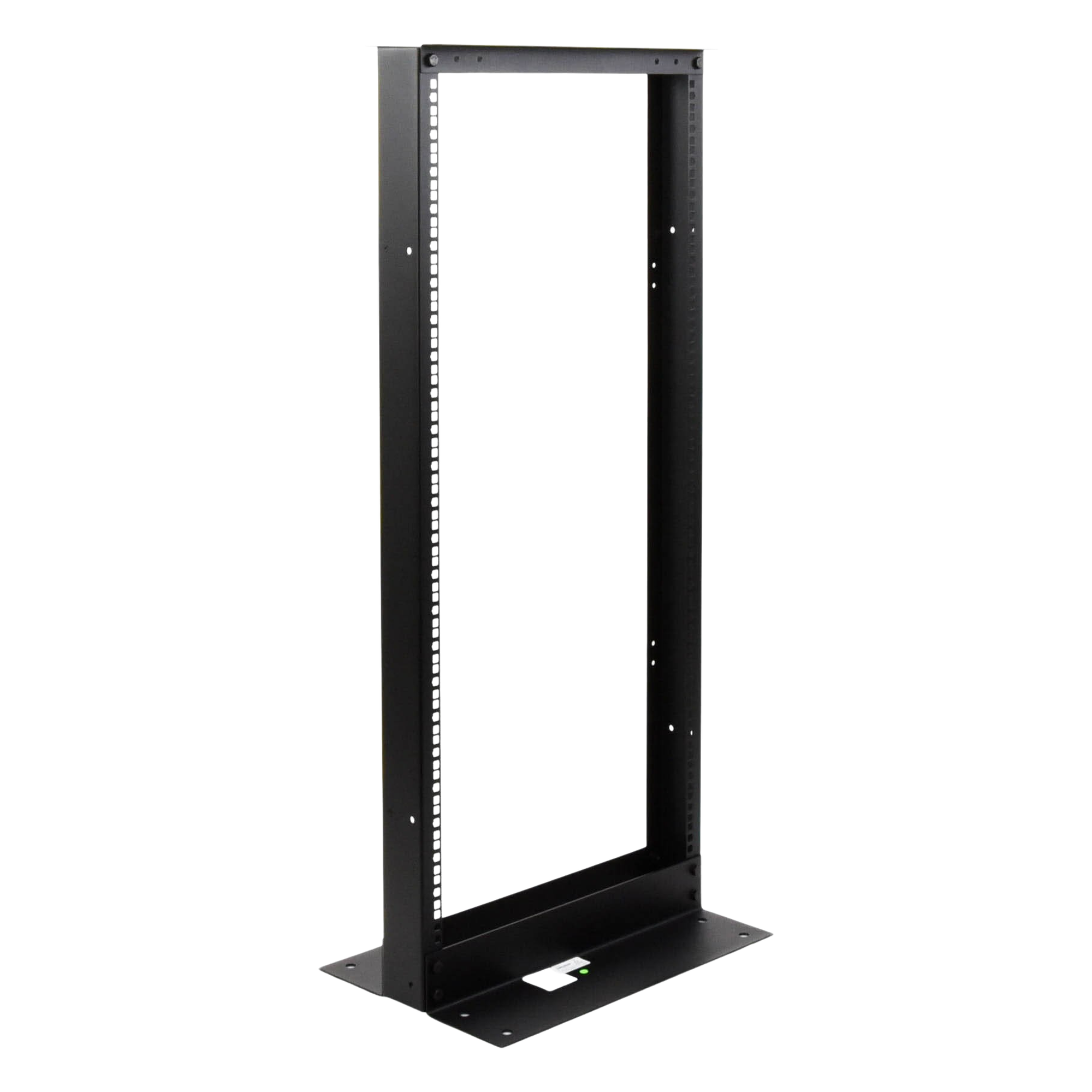 Rack de 2 Postes, Estándar 19", 24 Unidades, Fabricado en Acero, Base "L" para Anclar a Piso.