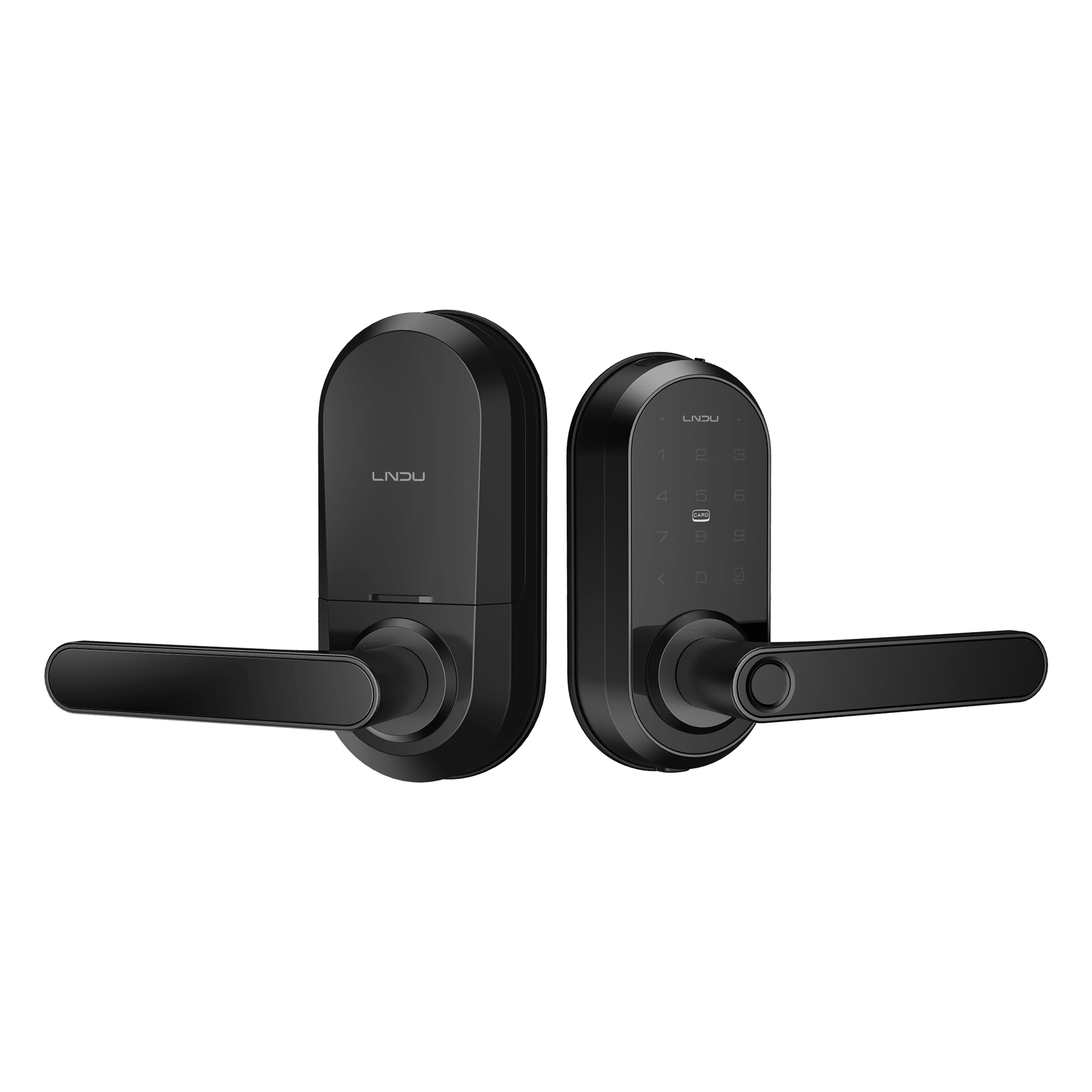 Cerradura Inteligente Wi-Fi / Escáner de Huella Digital / Teclado Táctil / 5 Métodos de Acceso / 8 Baterías AA / Puertas 35-55 mm / Normalmente Abierto 5-3600 s / IP65 — LNDU · SKU T225