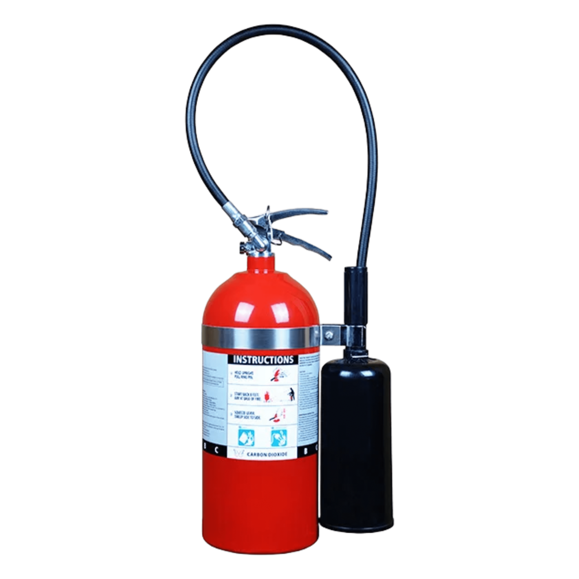 Extintor de CO2 / 10 lb (4.54 kg) / Clase B y C / Descarga 10 s / Alcance 1.2-2.4 m (3.9-7.9 ft) / UL Listado / USCG Aprobado — VICTORY · SKU CO10LB
