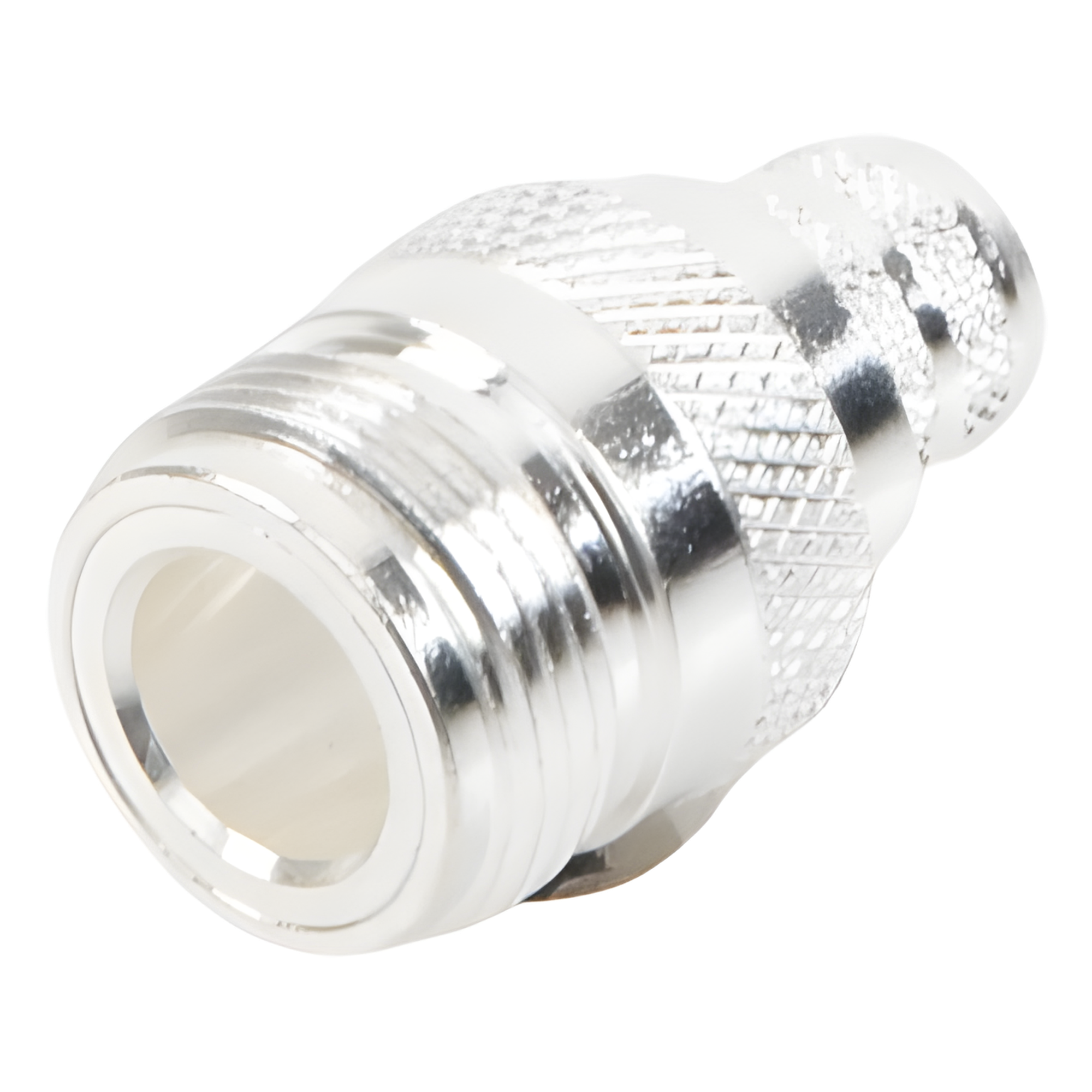 Conector Coaxial N Hembra / Anillo Plegable / 50 Ohmios / Cables LMR-400, RG8/U / Contacto Oro 24k / Aislamiento Teflón