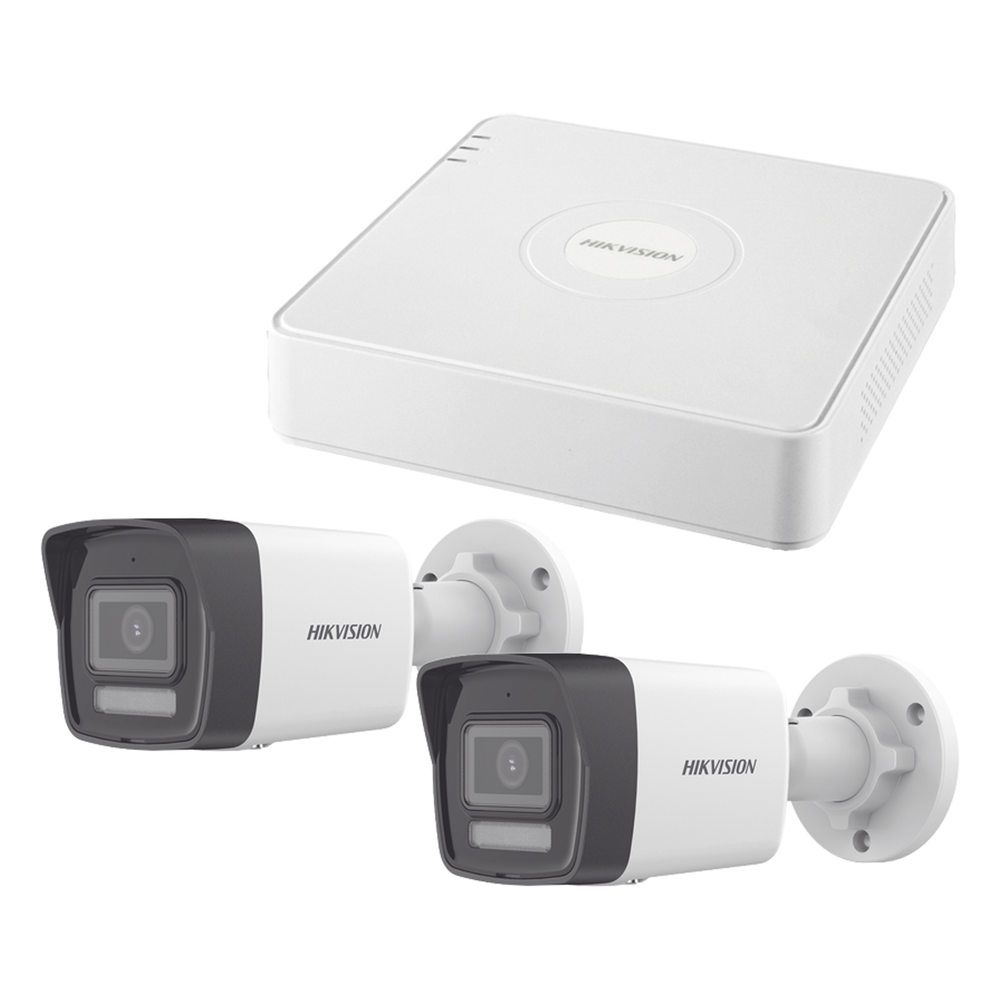 Kit de Videovigilancia IP / 2 Megapixel / NVR 4 Canales con 4 Puertos PoE / 2 Cámaras Bala / ColorVu Lite 20 m (65.6 ft) / IR 30 m (98.4 ft) / AcuSense Lite — HIKVISION · SKU KIPCSTART