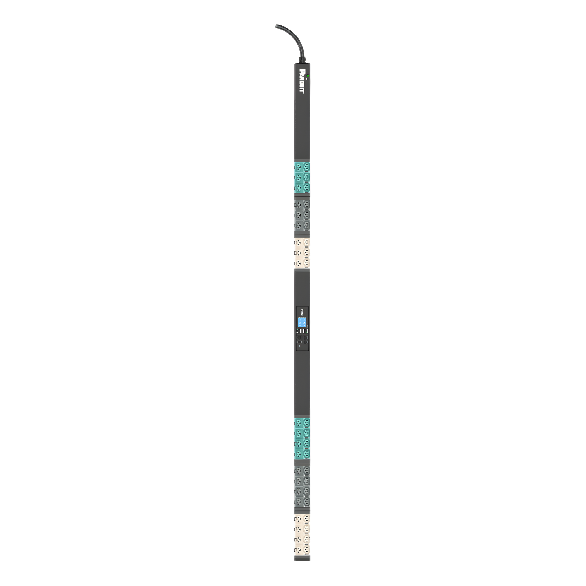 PDU Inteligente Monitoreable / 42 Salidas C13/C15/C19/C21 / Entrada IEC 60309 3P+N+E 16A / 230 Vca / 16 Amp / Instalación Vertical — PANDUIT · SKU E42D42L