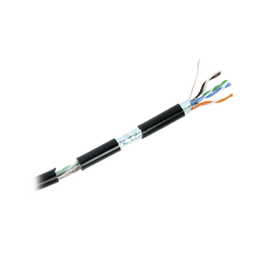 Bobina de Cable / Cat5e / FTP / 305 m (1000 pies) / Blindado / Intemperie CMX / 24 AWG / Cobre / Negro